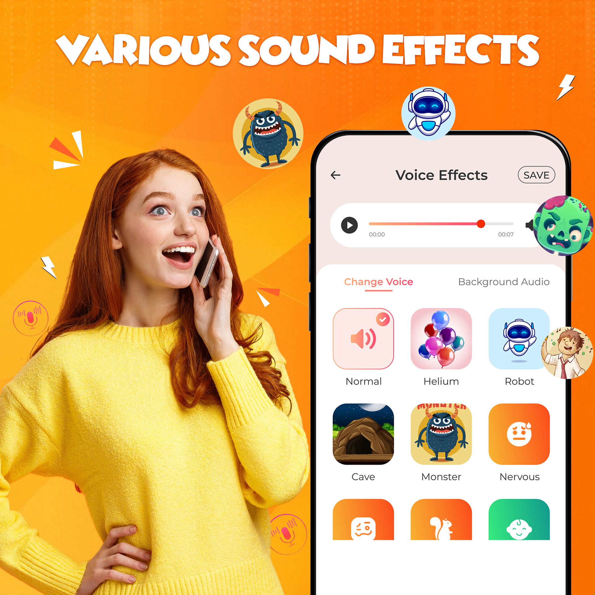 اسکرین شات 4 برنامه Voice Changer & Sound Effects
