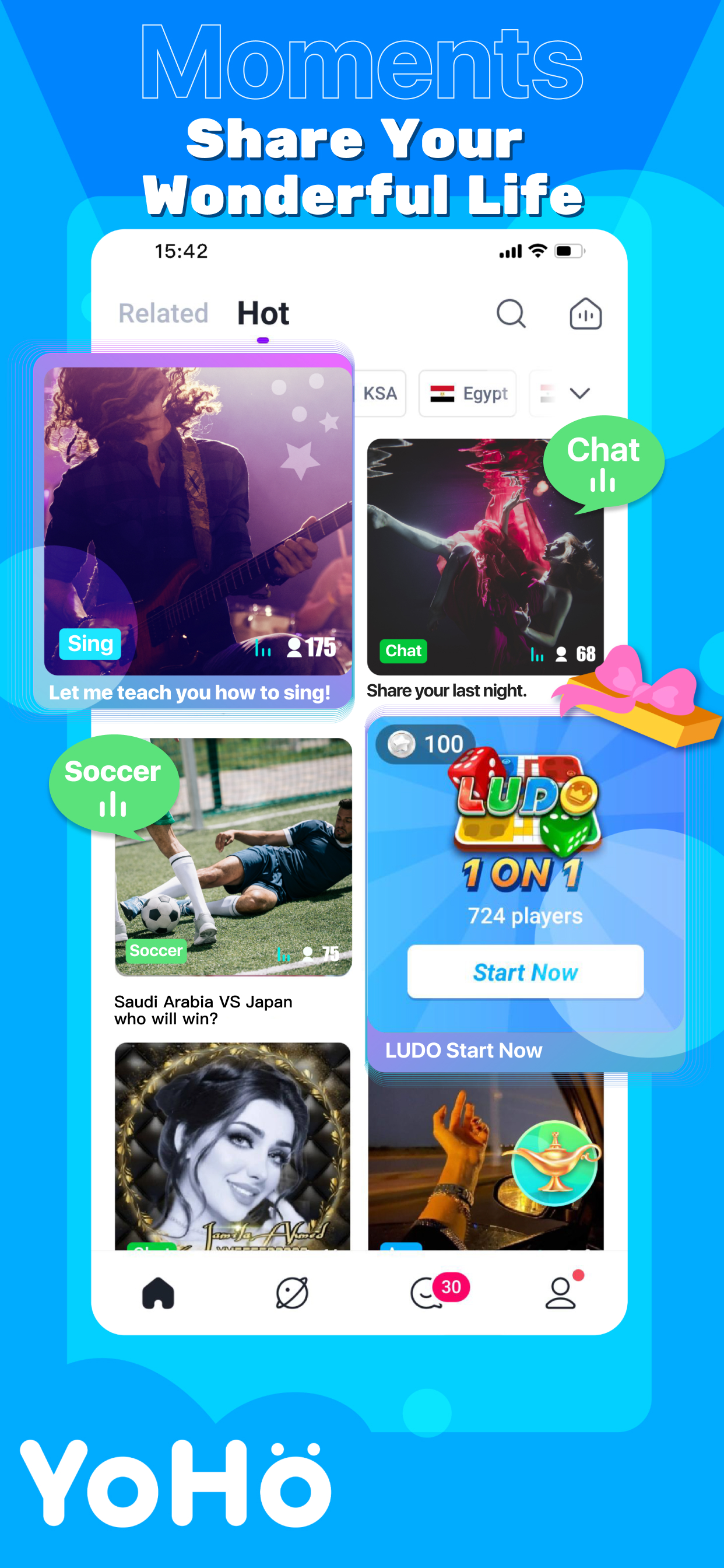 اسکرین شات 2 برنامه YoHo: Group Voice Chat Room