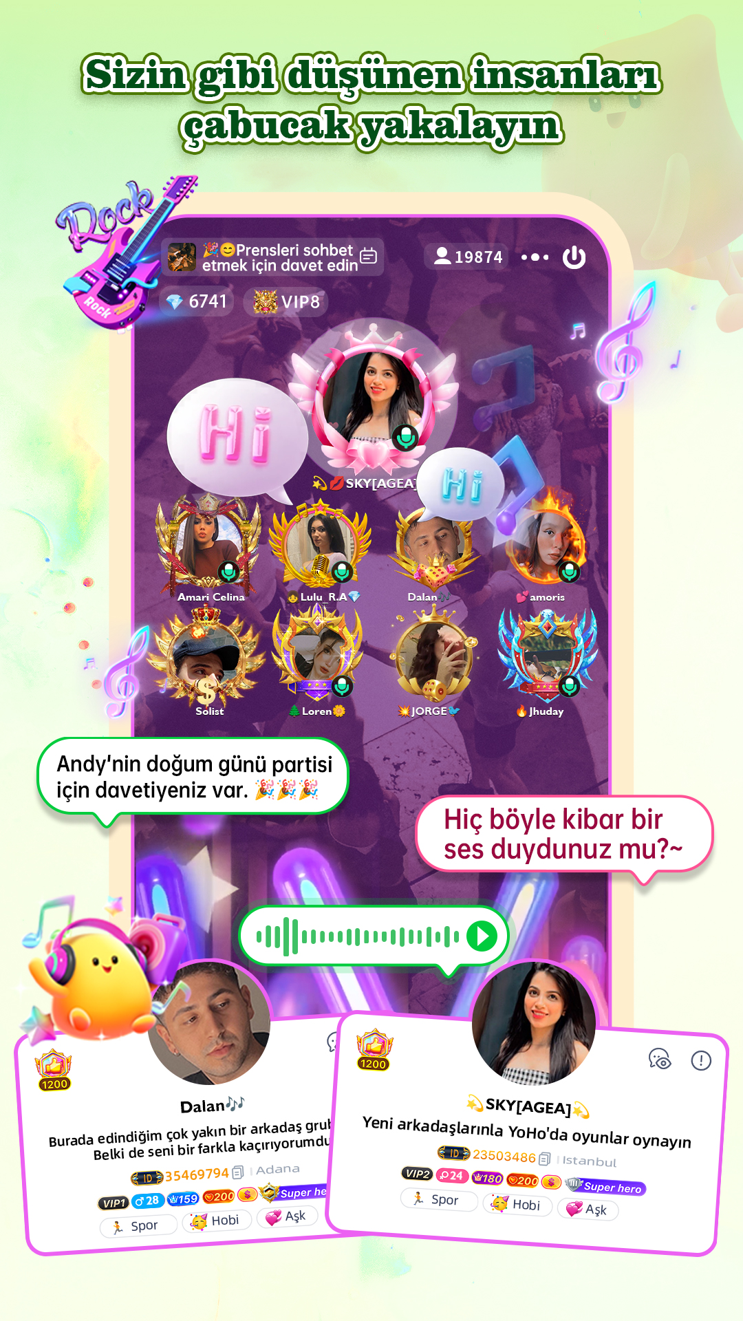 اسکرین شات 1 برنامه YoHo: Group Voice Chat Room