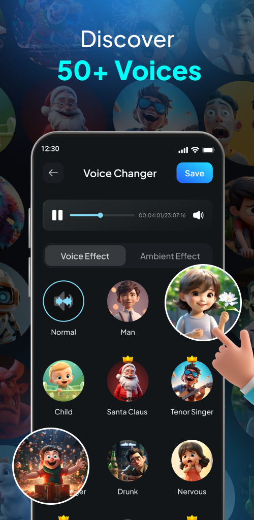 اسکرین شات 4 برنامه Voice Changer AI & Recorder