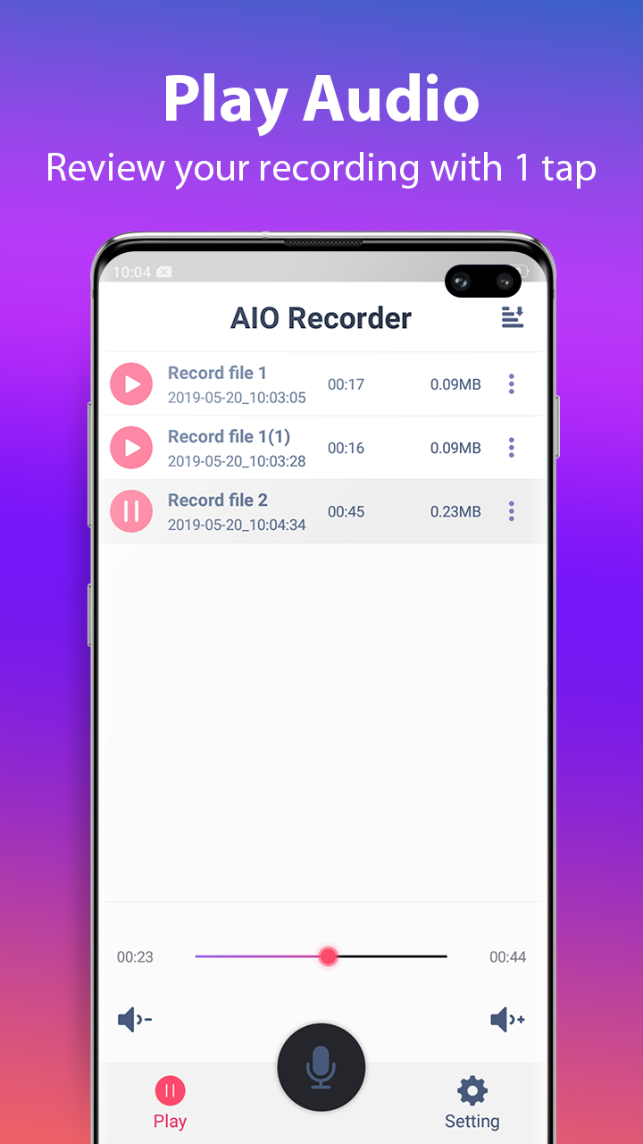 اسکرین شات 2 برنامه Voice Recorder High Quality