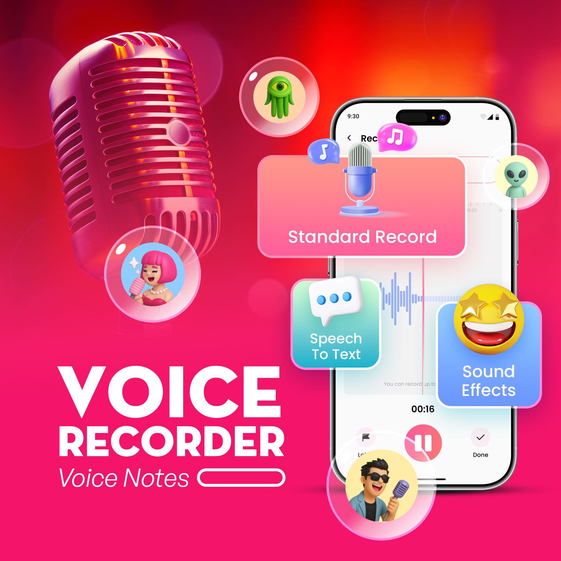 اسکرین شات 1 برنامه Voice Recorder: Voice Notes