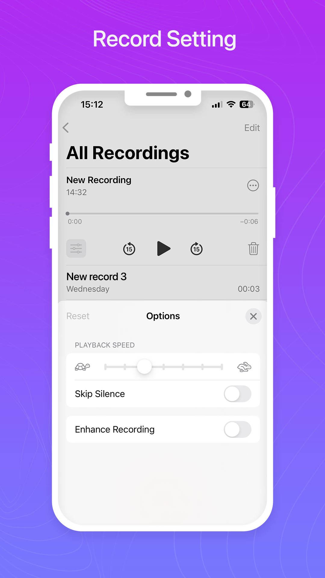اسکرین شات 4 برنامه Voice Recorder Phone 15 -OS 17