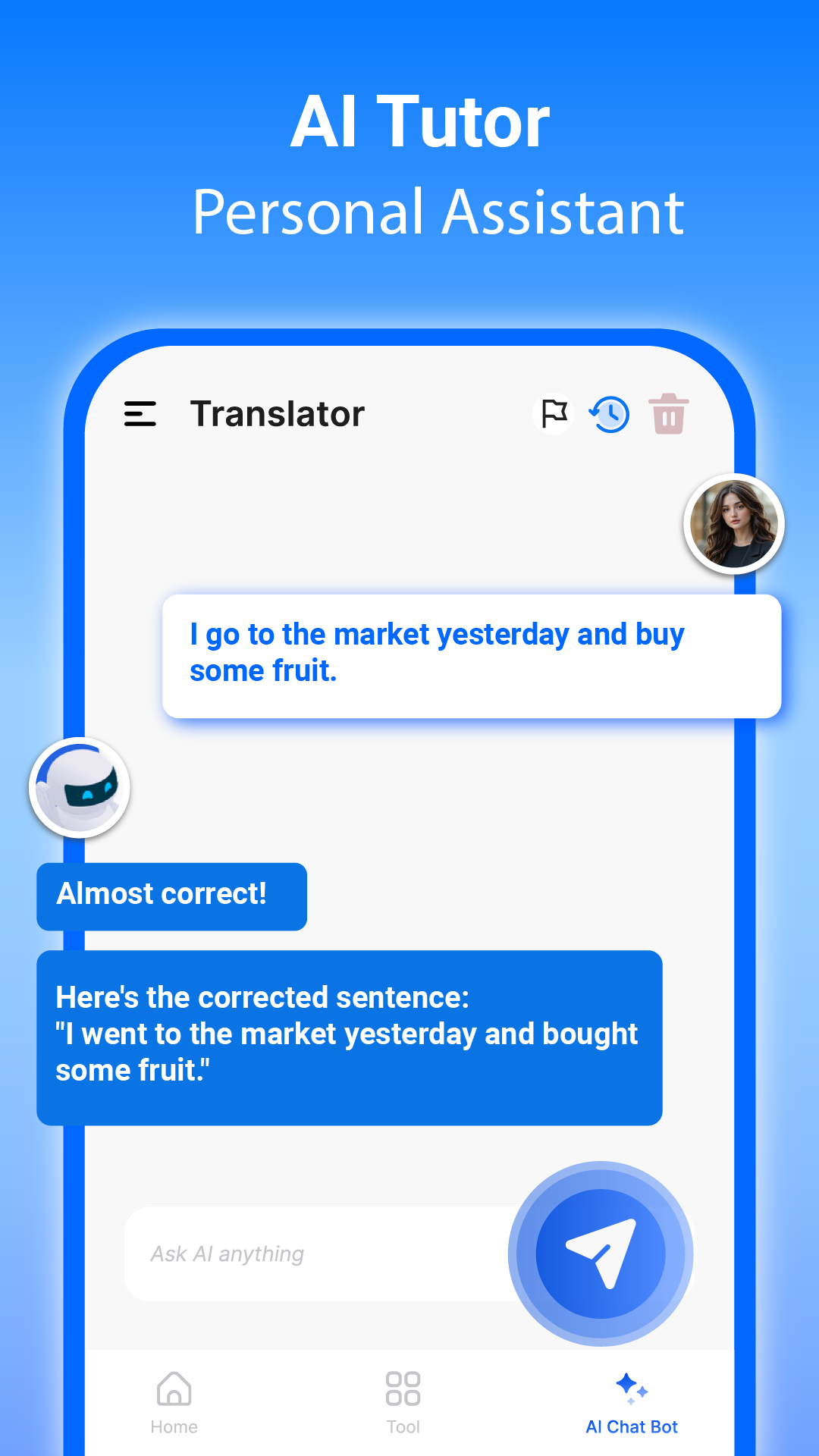 اسکرین شات 2 برنامه Voice Translator: AI Translate