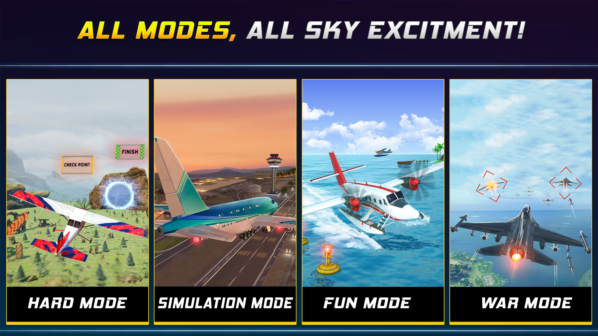 اسکرین شات 4 بازی SkyDrift: Airplane Game 3D