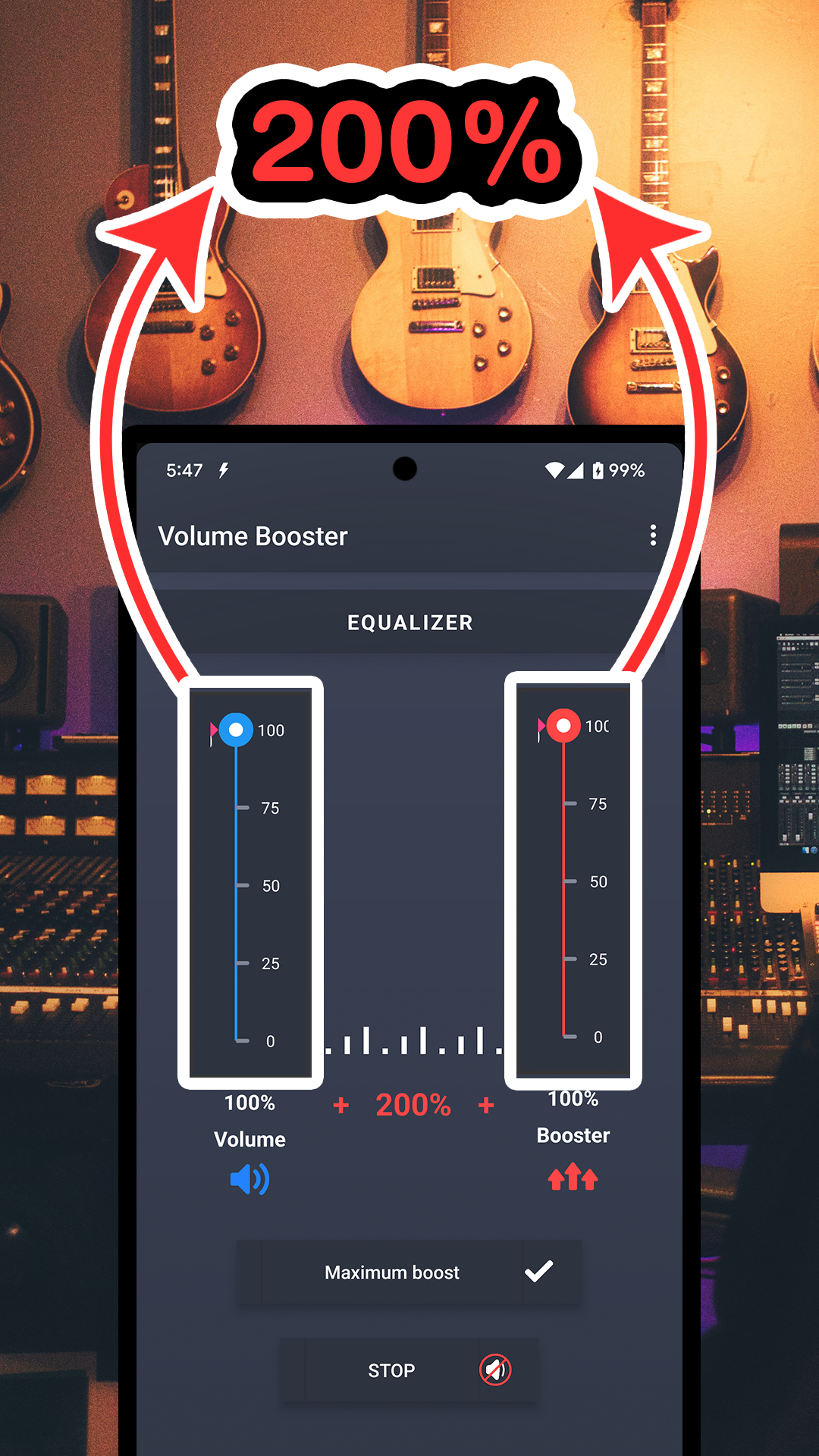 اسکرین شات 1 برنامه Volume Booster : Sound Booster