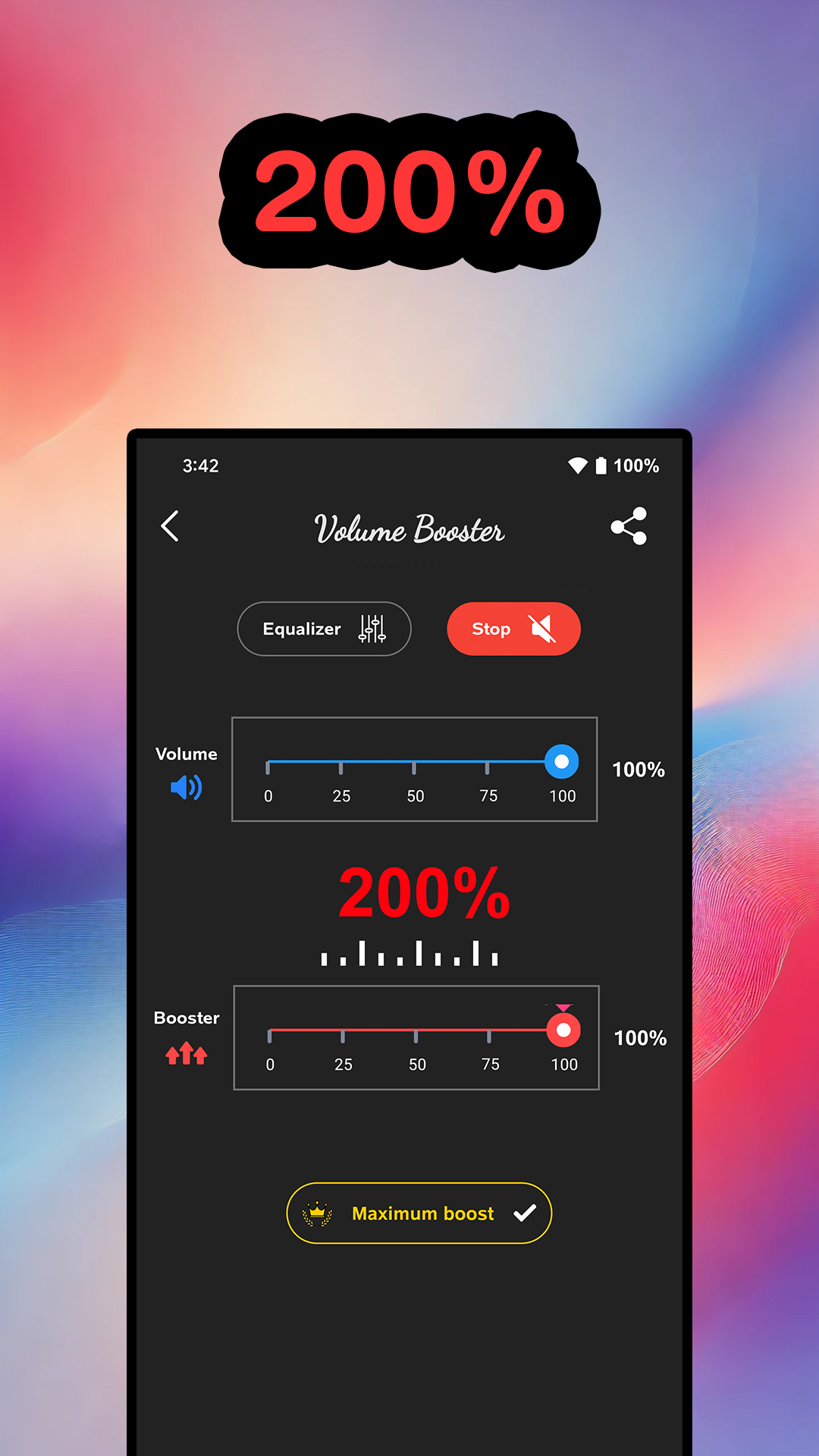 اسکرین شات 1 برنامه Volume Booster : Sound Booster