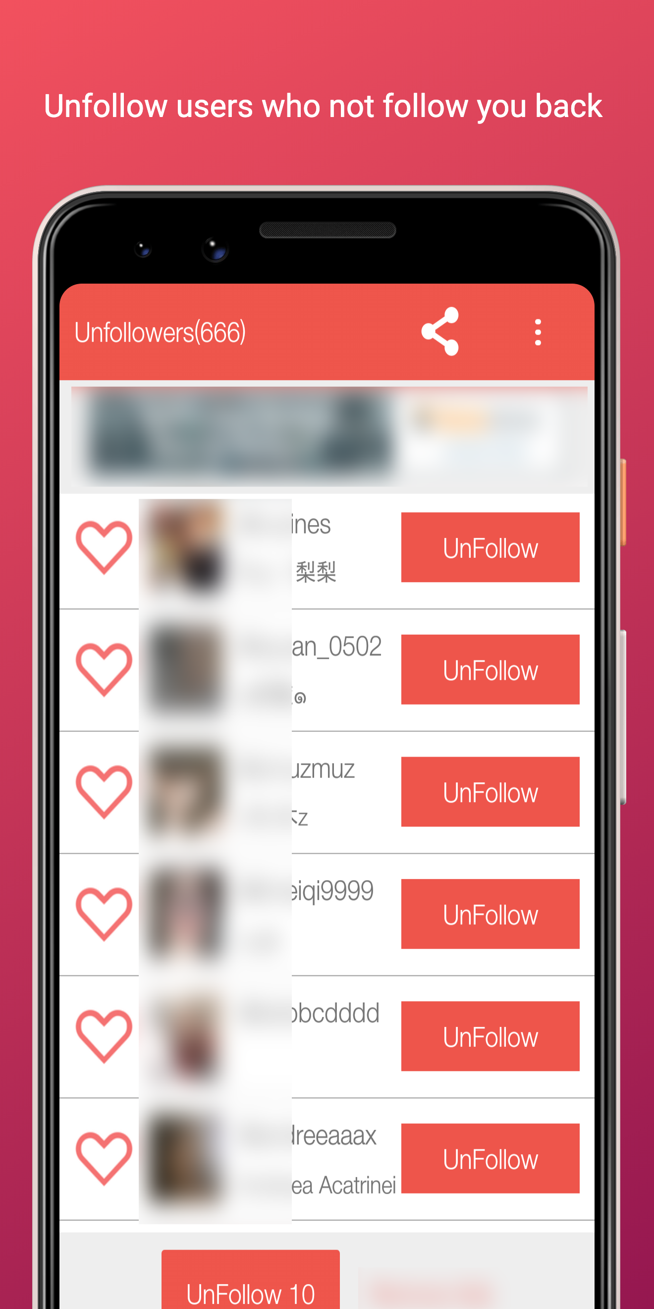 اسکرین شات 2 برنامه Unfollow Users - Unfollower