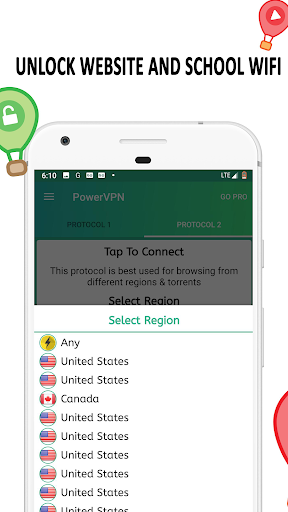 اسکرین شات 5 برنامه Free VPN : Power VPN - Unlimited VPN Hotspot
