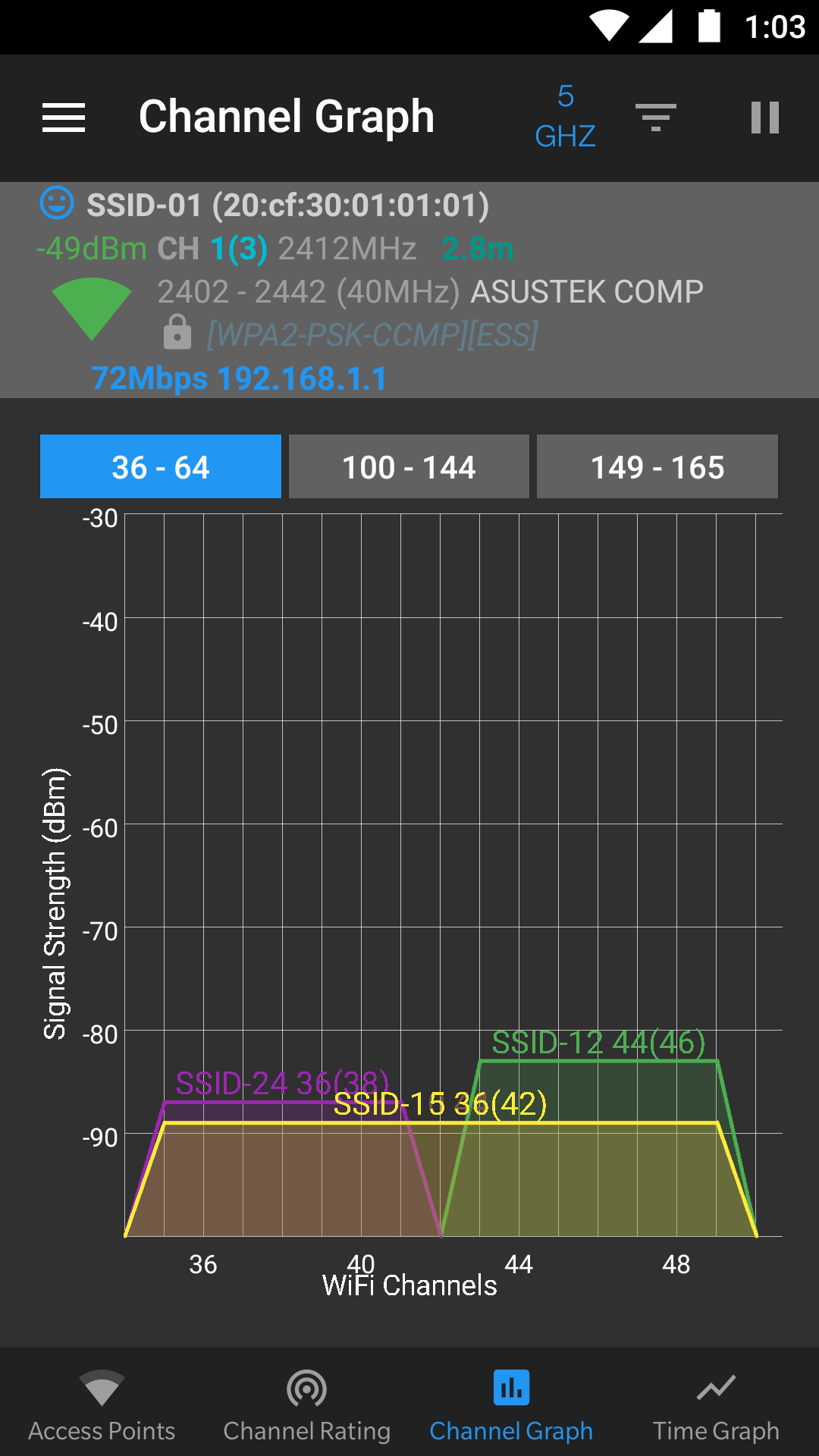 اسکرین شات 5 برنامه WiFi Analyzer (open-source)