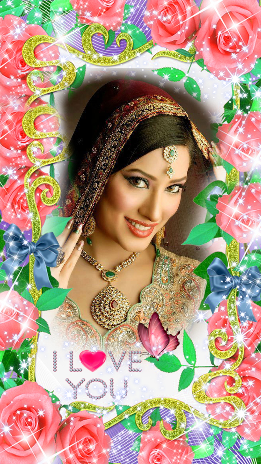اسکرین شات 1 برنامه Lovely Flower Photo Frame
