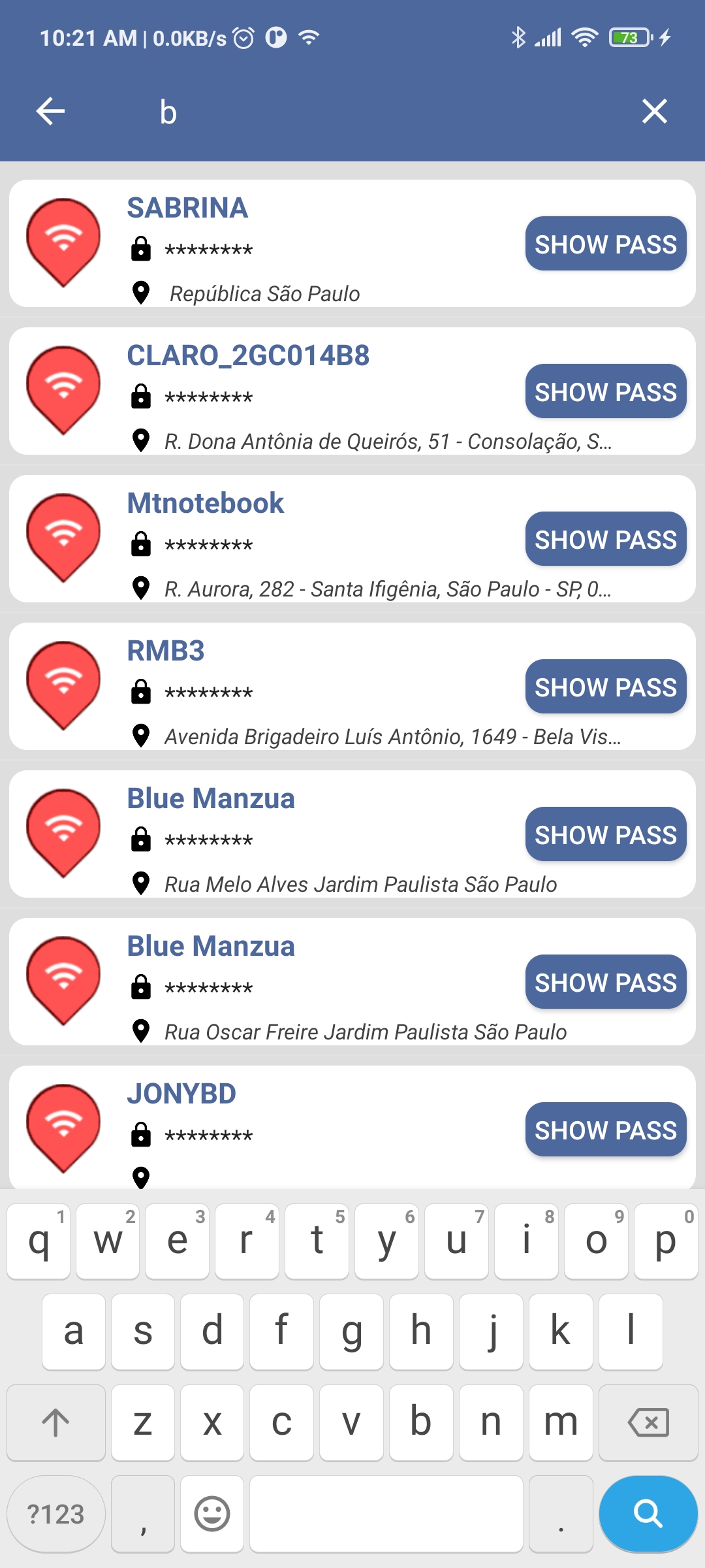 اسکرین شات 3 برنامه WiFi Finder Passwords - Map