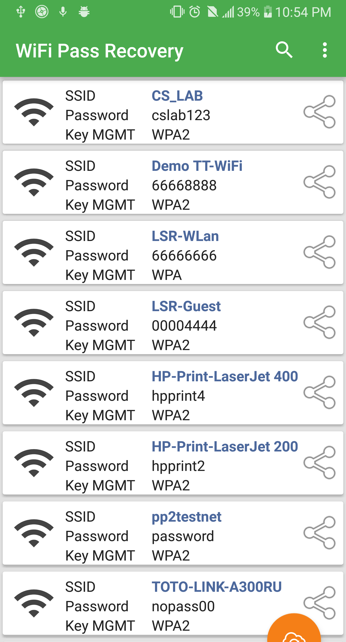 اسکرین شات 1 برنامه WiFi Password Recovery — Pro