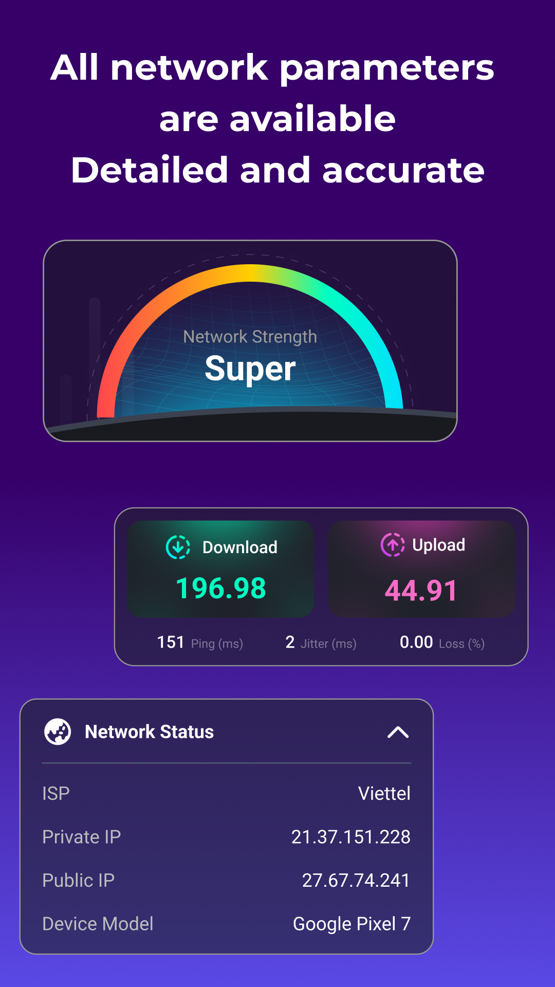 اسکرین شات 4 برنامه Speed Test 5G, Wifi - SpeedZen