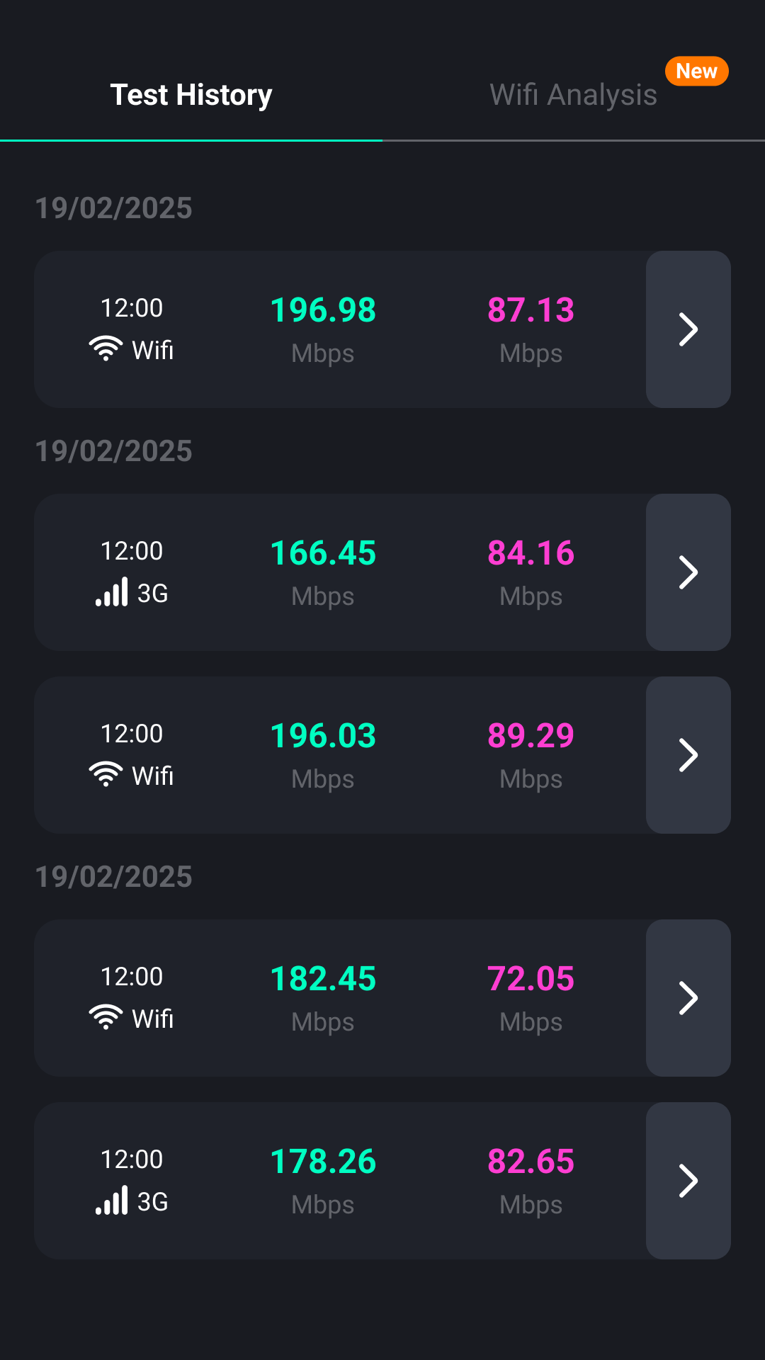 اسکرین شات 4 برنامه Speed Test 5G, Wifi - SpeedZen