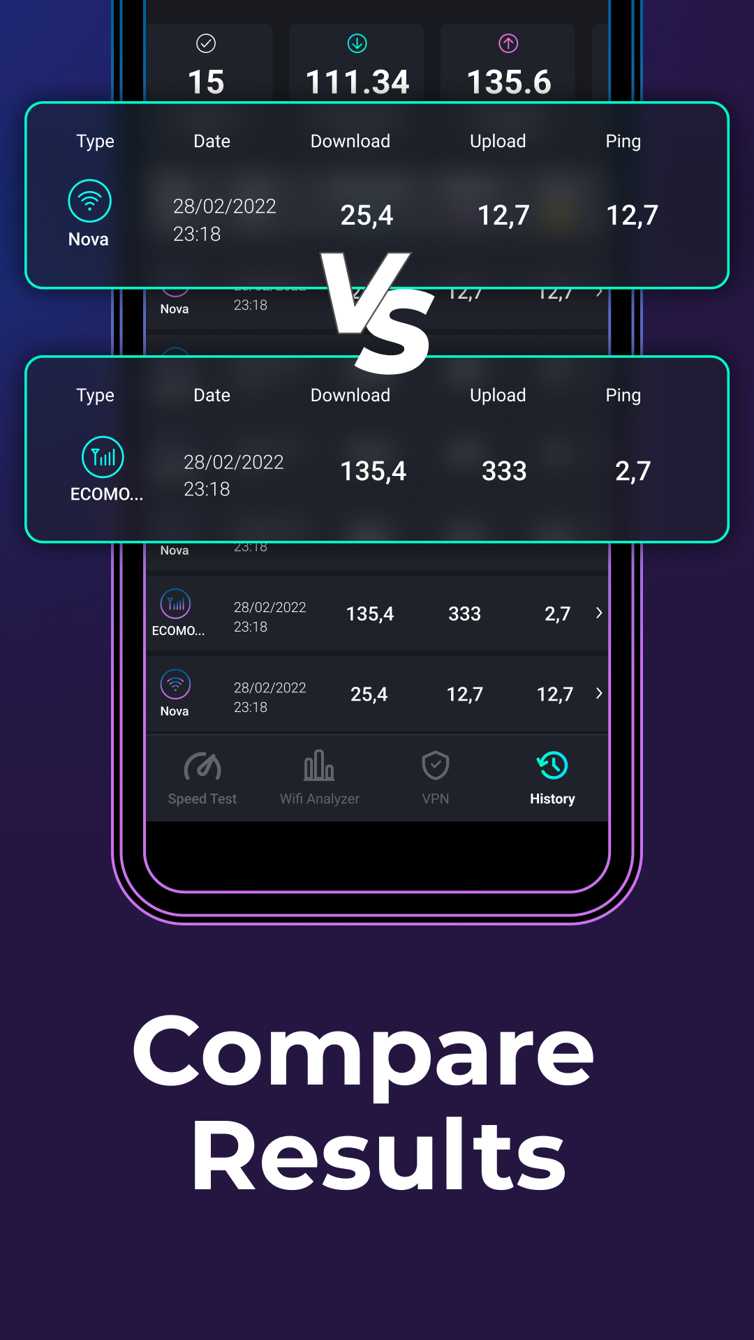 اسکرین شات 7 برنامه Speed Test 5G, Wifi - SpeedZen