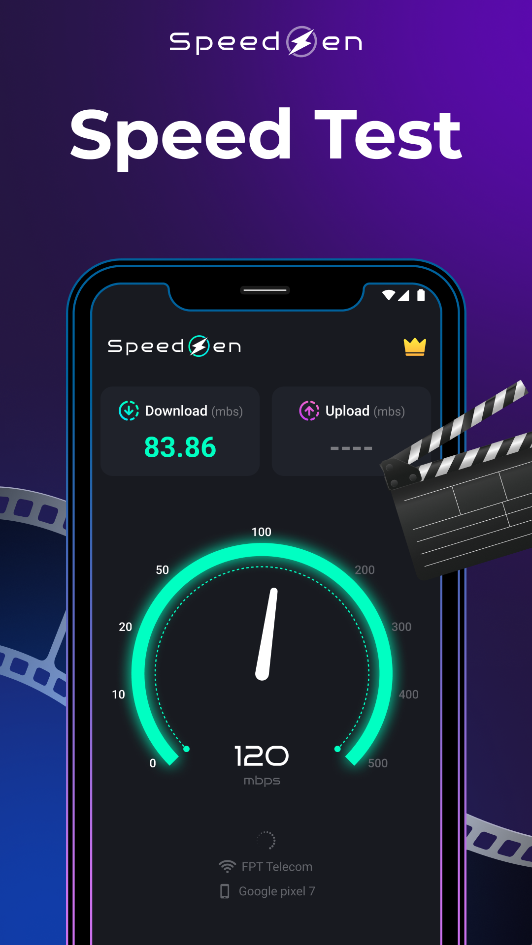 اسکرین شات 1 برنامه Speed Test 5G, Wifi - SpeedZen