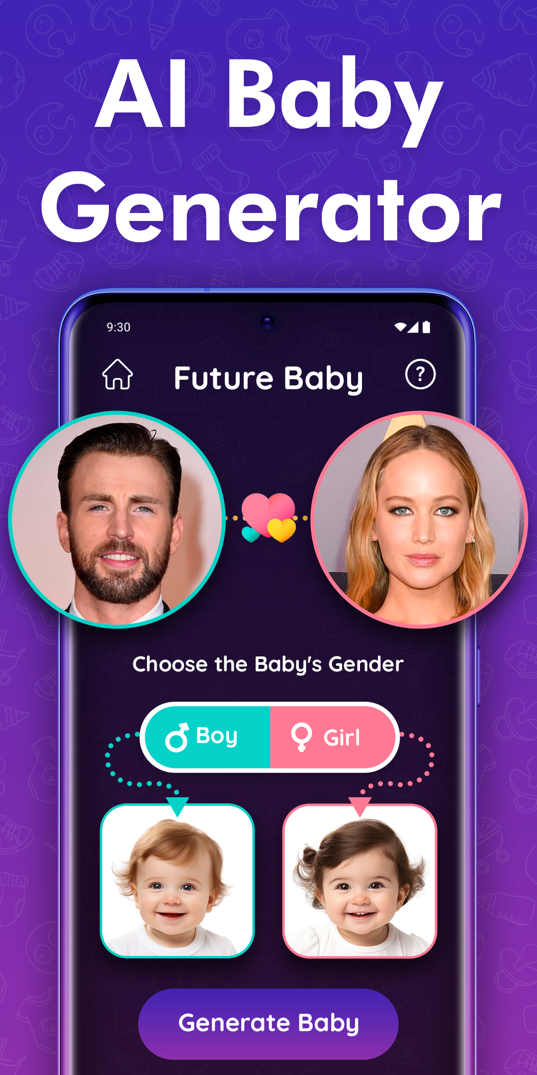 اسکرین شات 1 برنامه AI Baby Face Generator