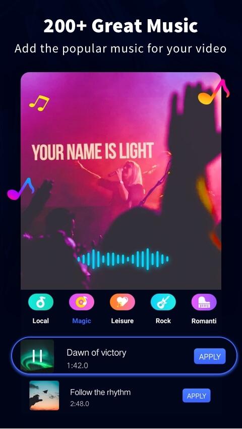 اسکرین شات 3 برنامه Story Music Video - Beat Video