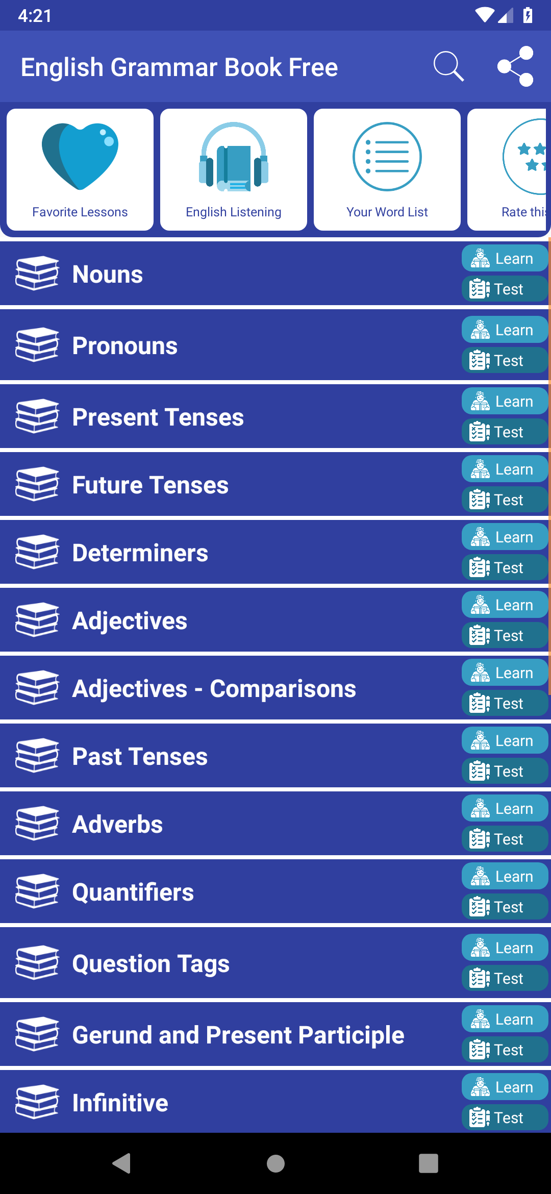 اسکرین شات 4 برنامه English Grammar Book Ultimate