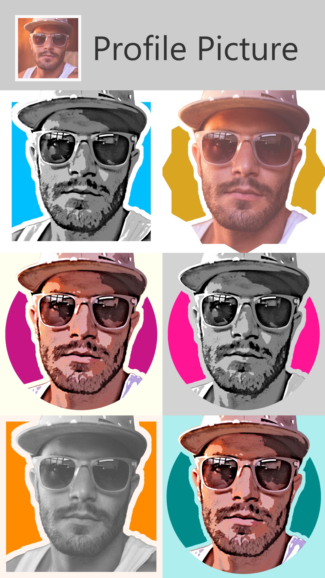 اسکرین شات 1 برنامه SelfieArt: Profile Pic Editor