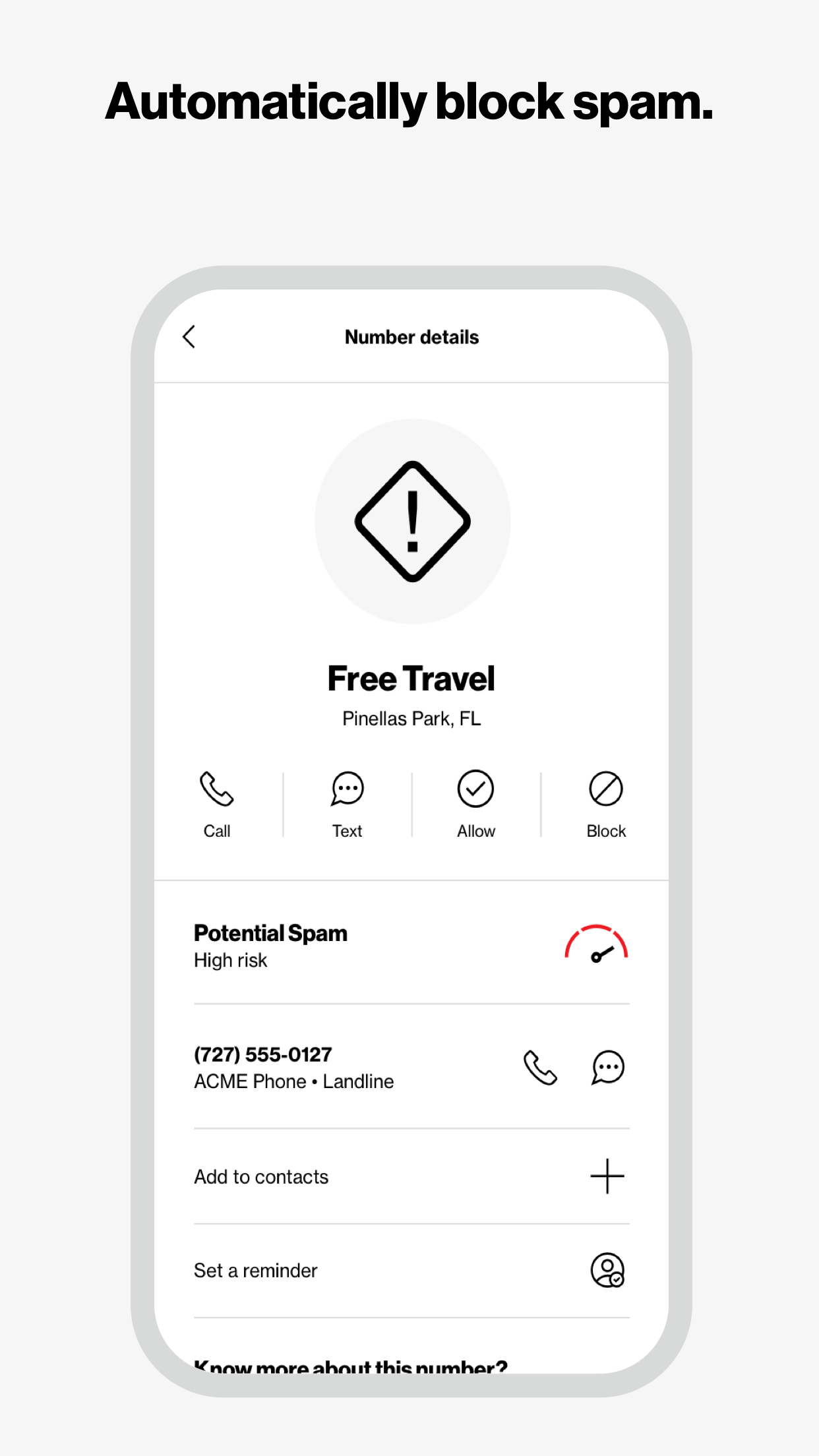 اسکرین شات 2 برنامه Verizon Call Filter