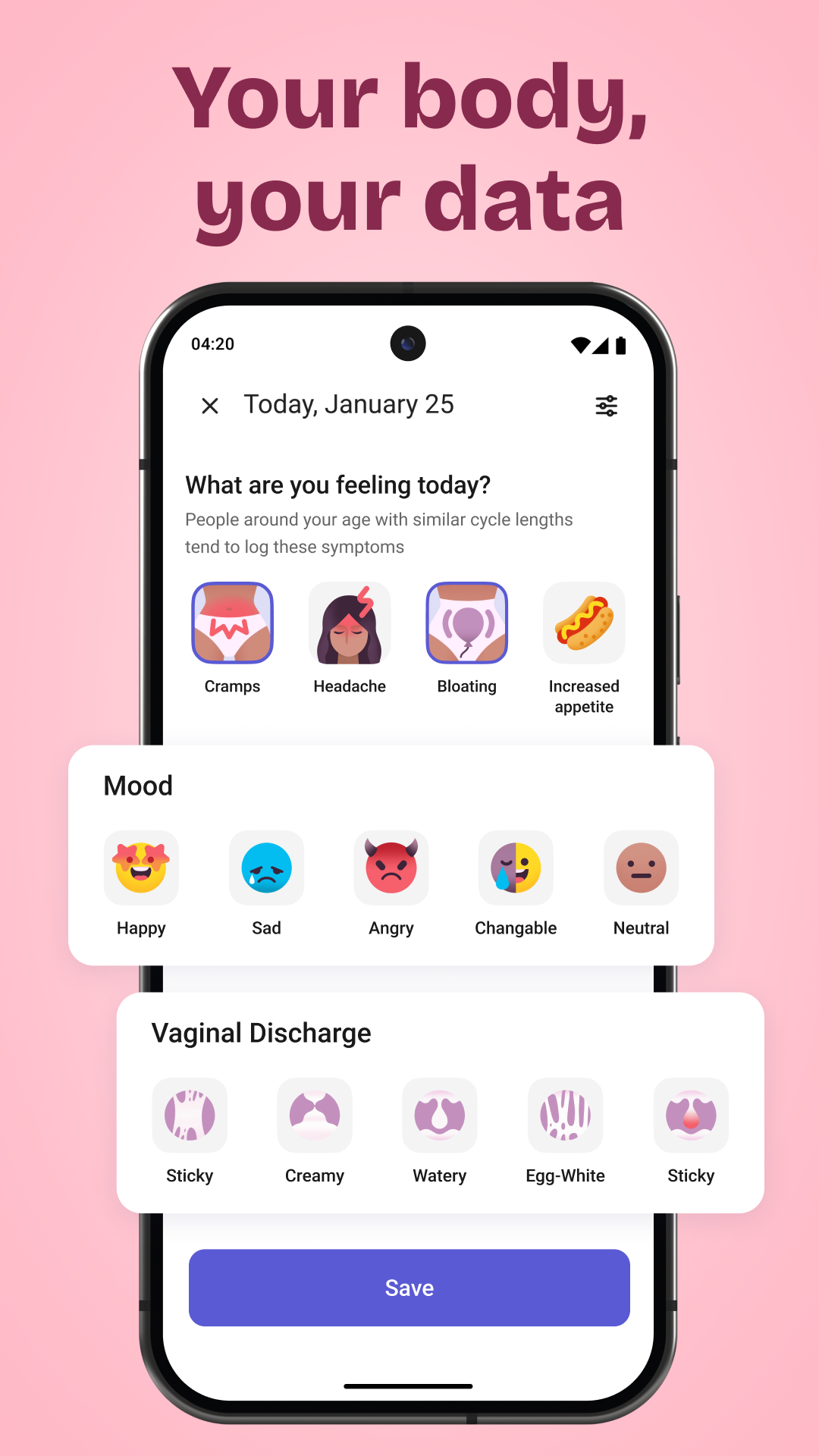 اسکرین شات 4 برنامه Clover－Period & Cycle Tracker