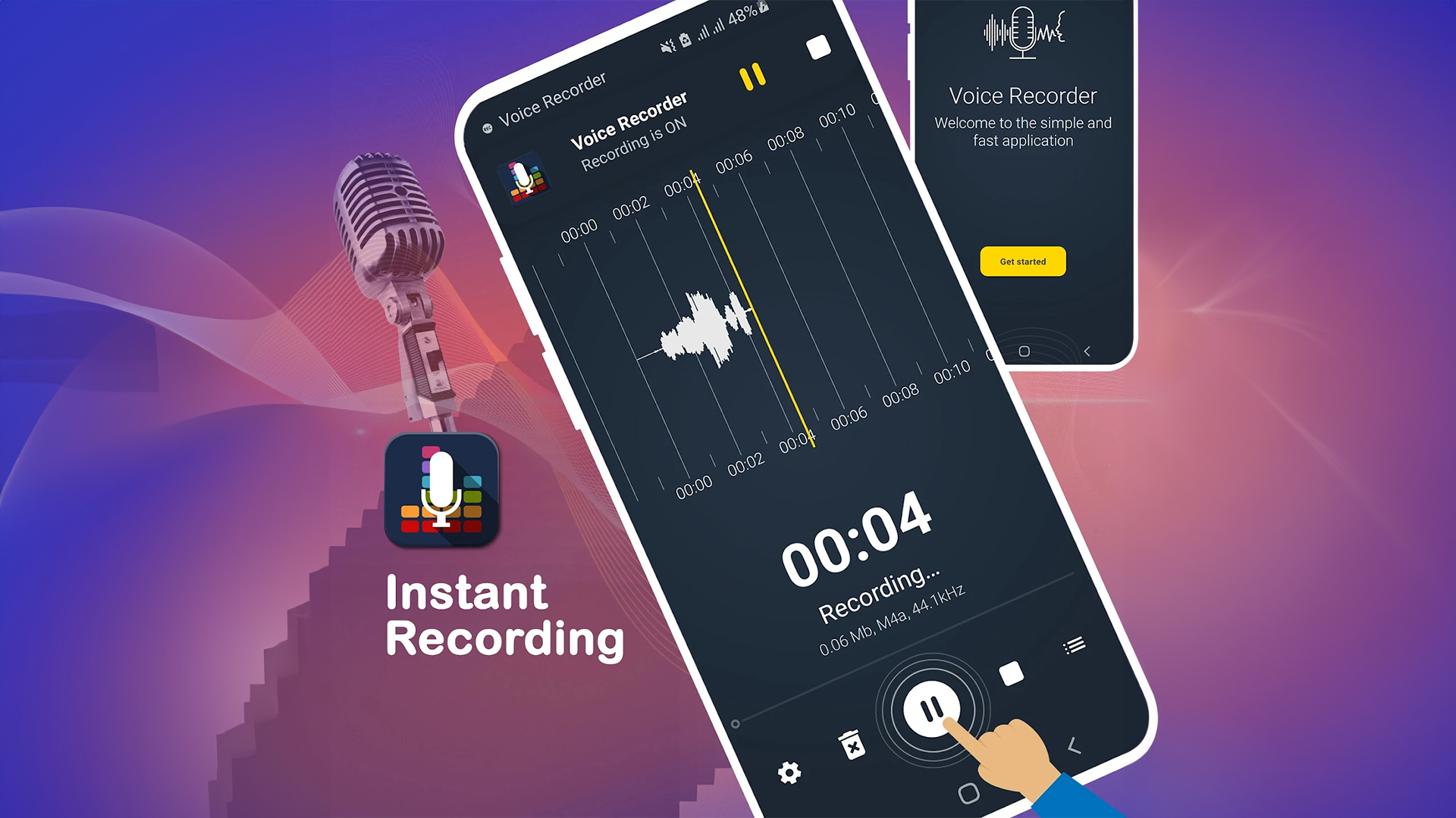 اسکرین شات 1 برنامه HD Voice Recorder: Voice Memos