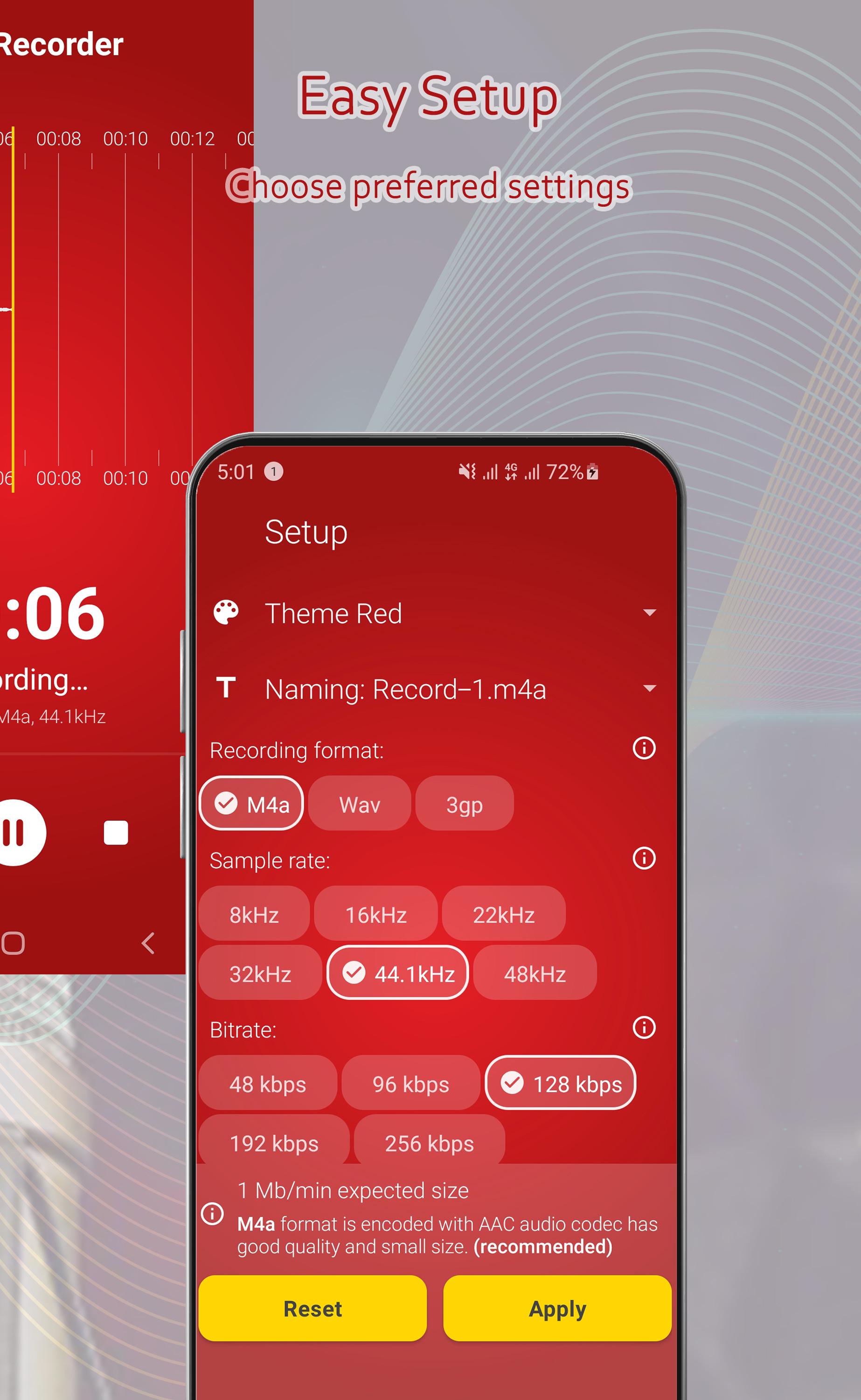 اسکرین شات 3 برنامه Voice Recorder & Audio Records