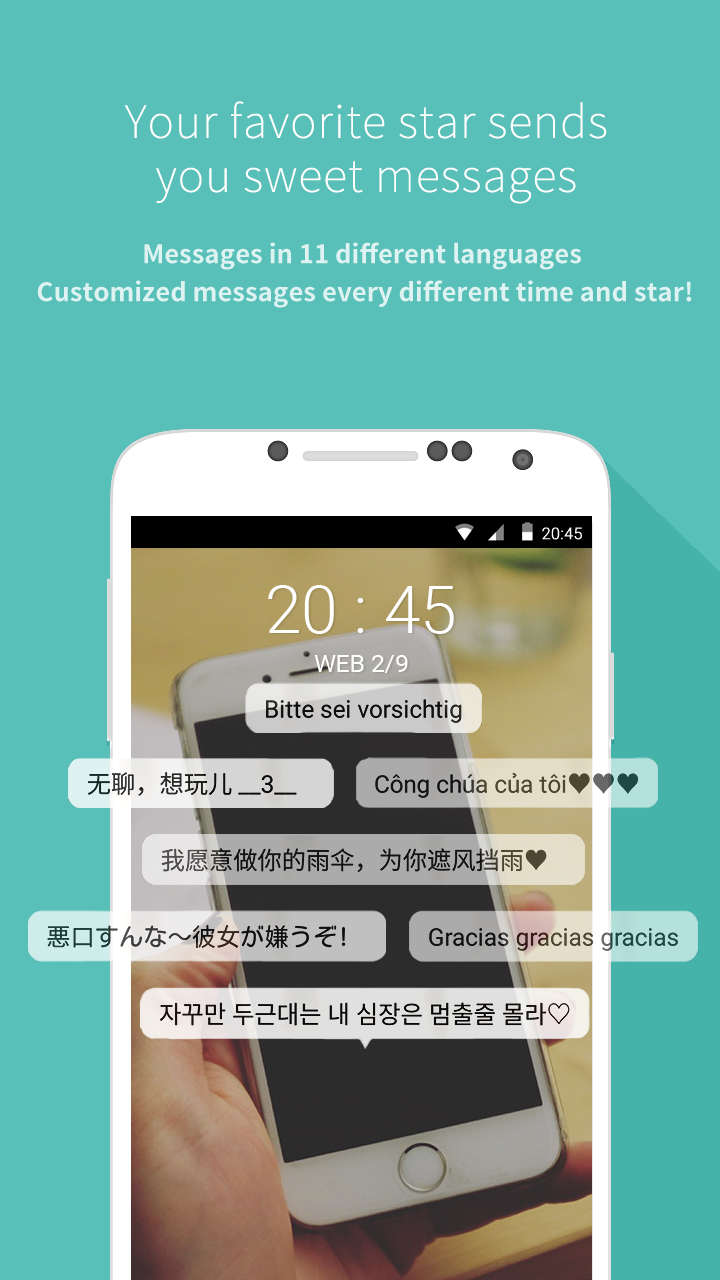 اسکرین شات 1 برنامه Mydol- Lockscreen, Virtual chat, Chat bot