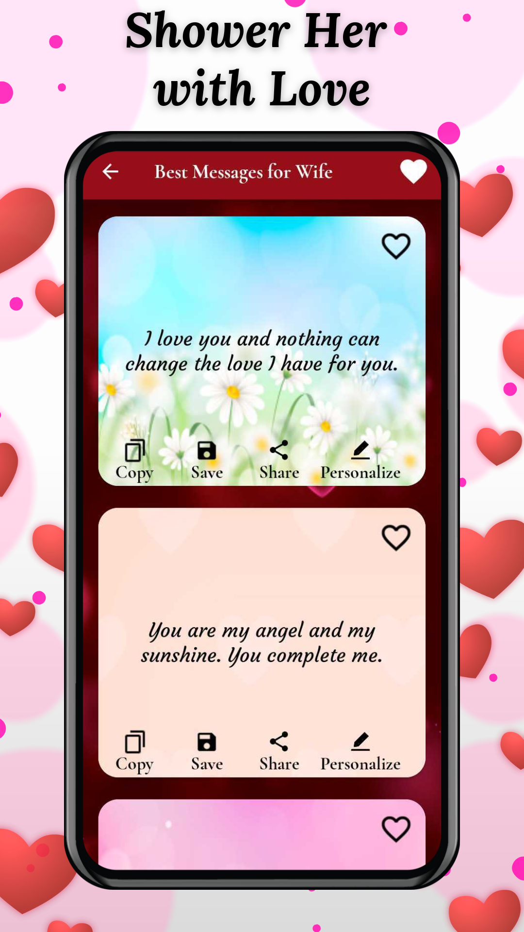 اسکرین شات 5 برنامه Love Messages For Wife & Poems