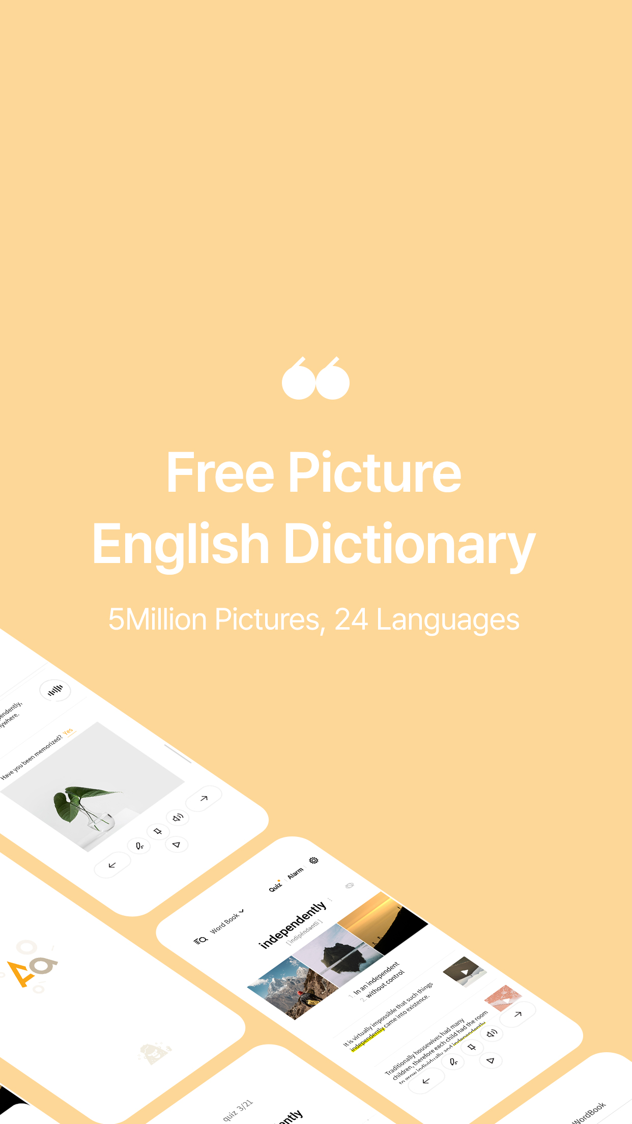اسکرین شات 1 برنامه Lockscreen English Word Alarm