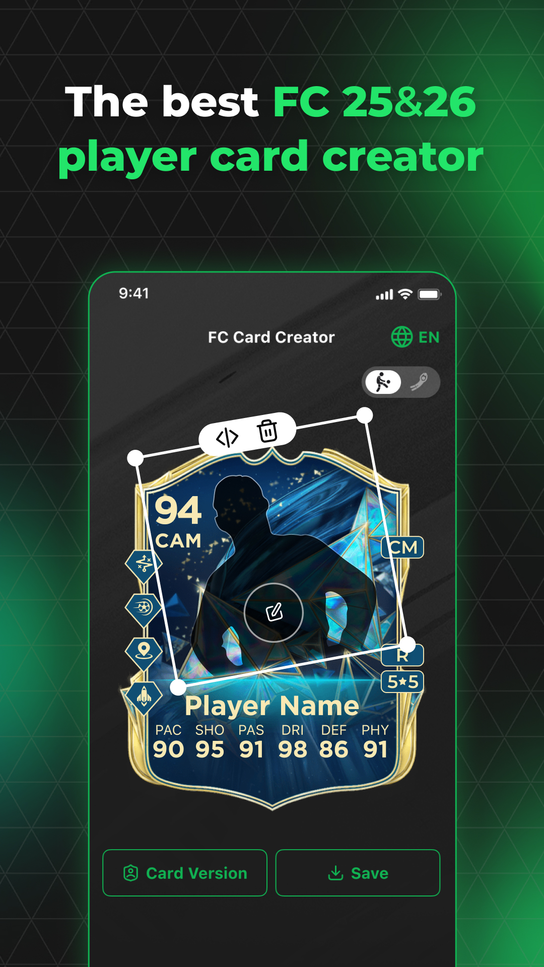 اسکرین شات 1 برنامه FUT 26 Card Creator