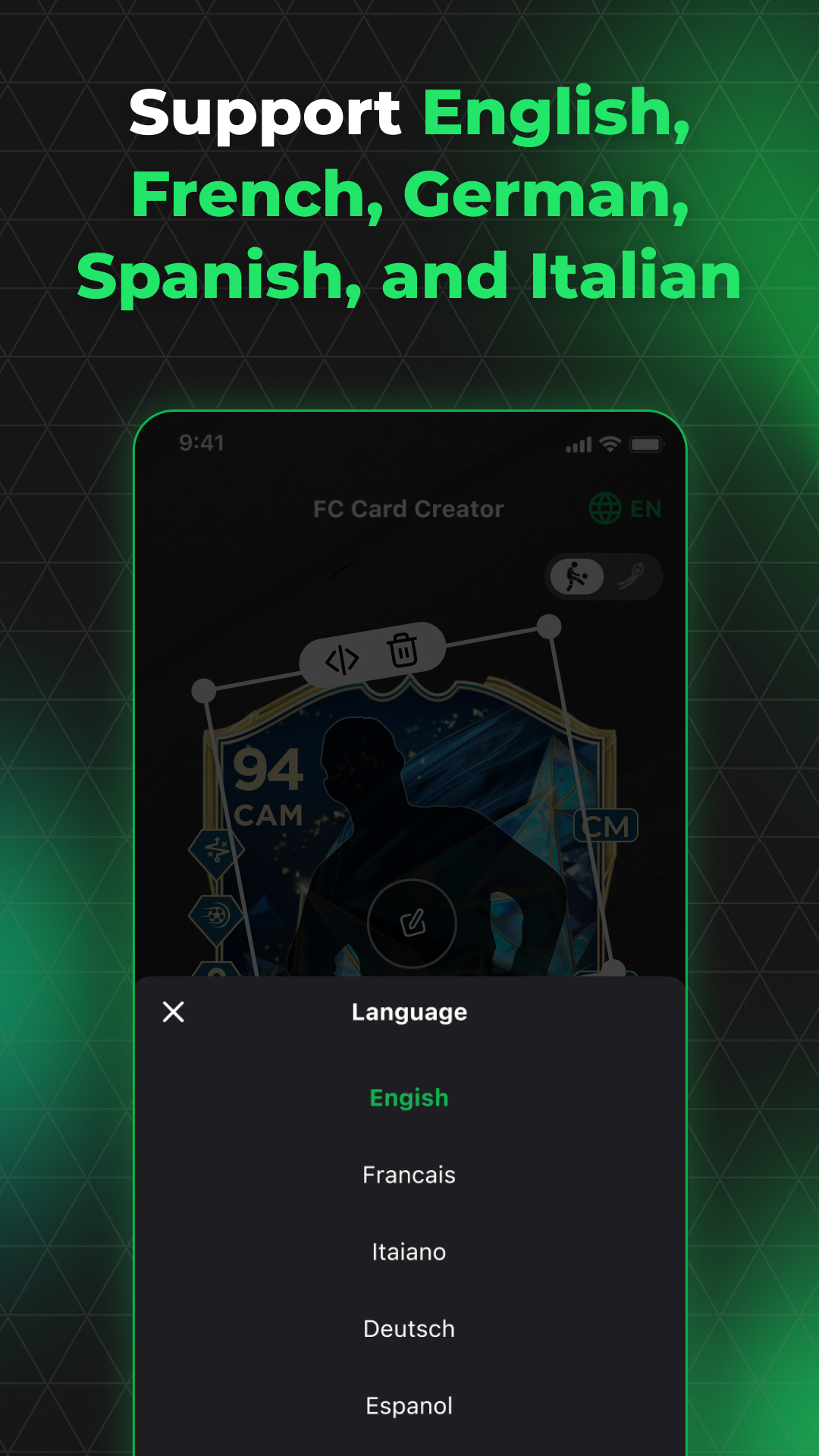 اسکرین شات 2 برنامه FUT 26 Card Creator