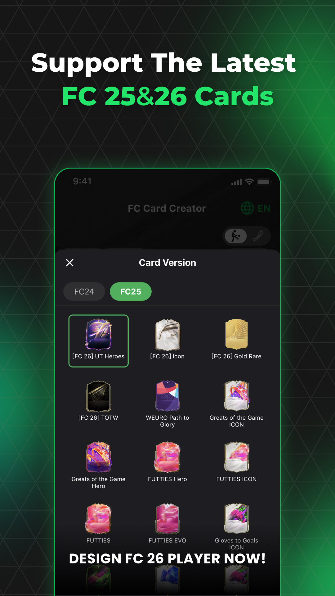 اسکرین شات 4 برنامه FUT 26 Card Creator