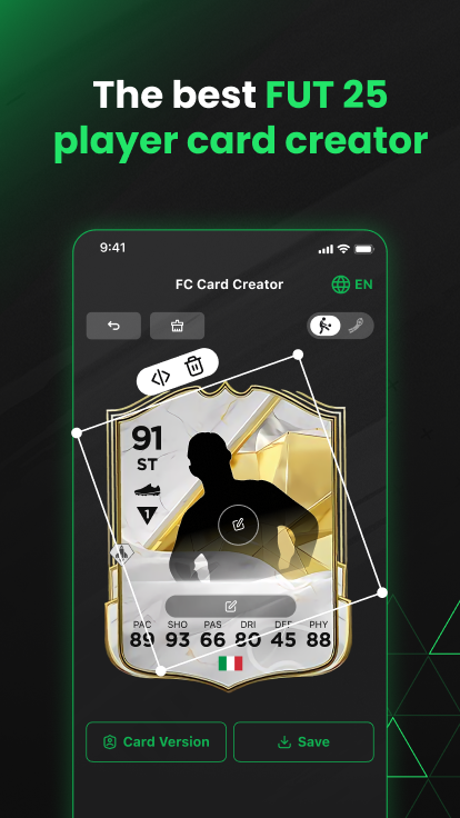 اسکرین شات 1 برنامه FUT 25 Card Creator