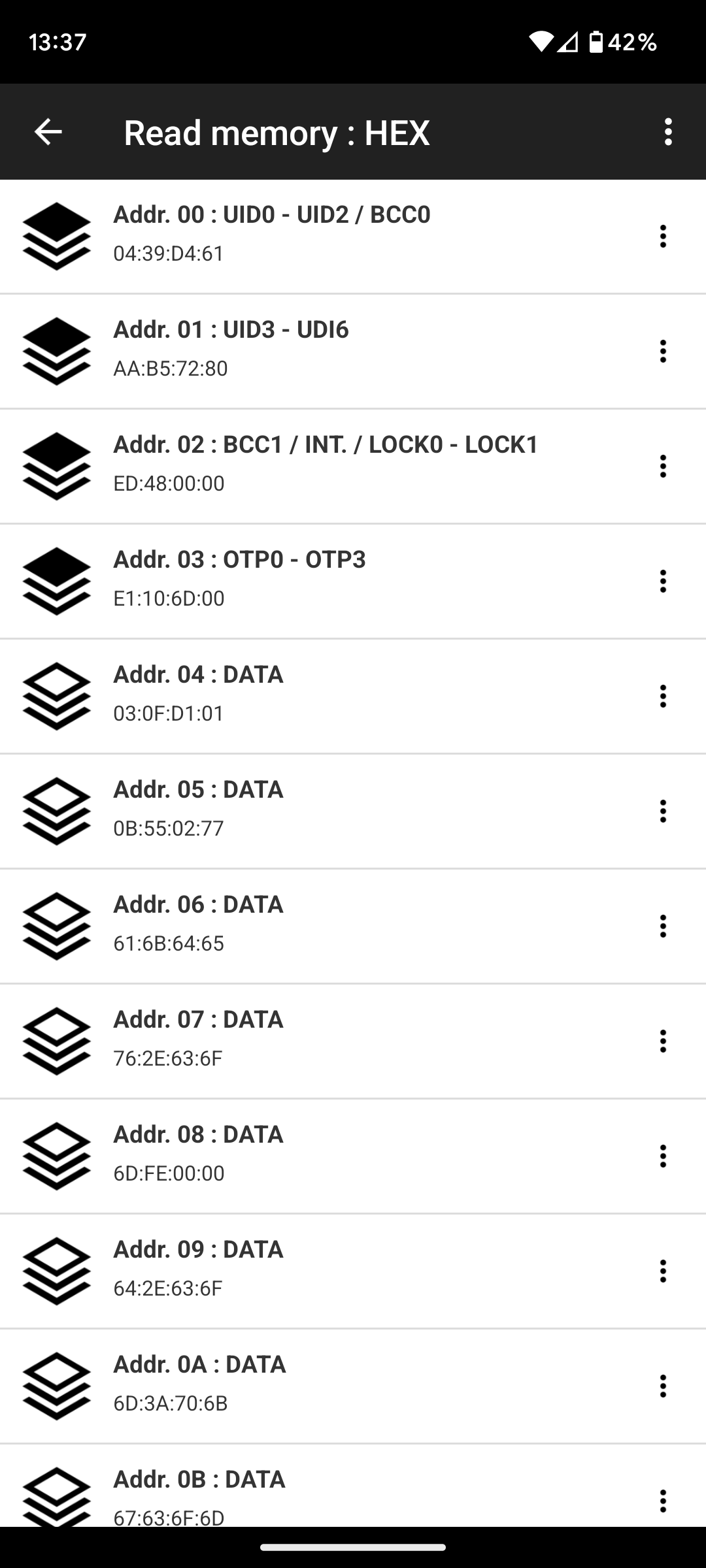اسکرین شات 6 برنامه NFC Tools