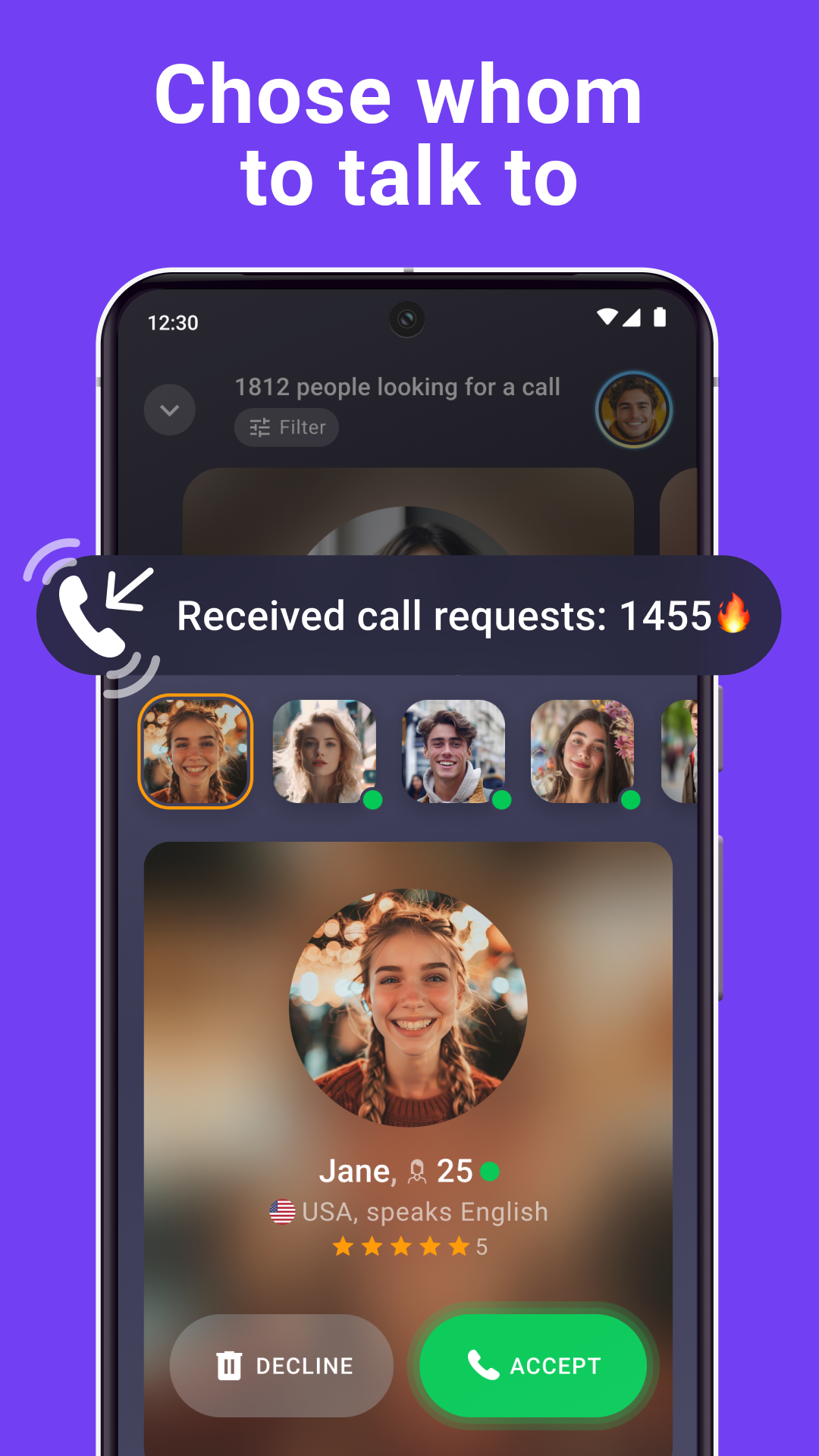 اسکرین شات 1 برنامه Wakie Voice Chat: Make Friends