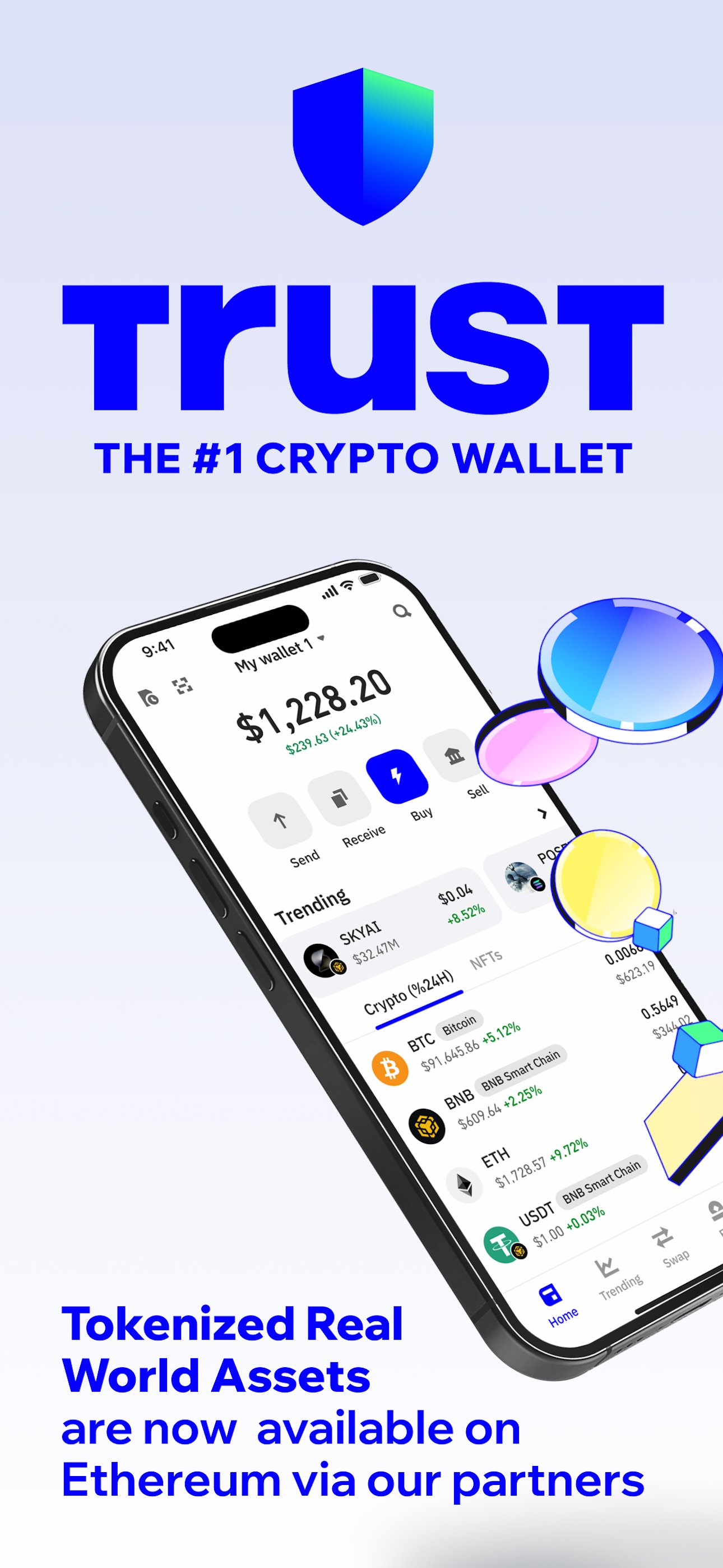 اسکرین شات 1 برنامه Trust: Crypto & Bitcoin Wallet