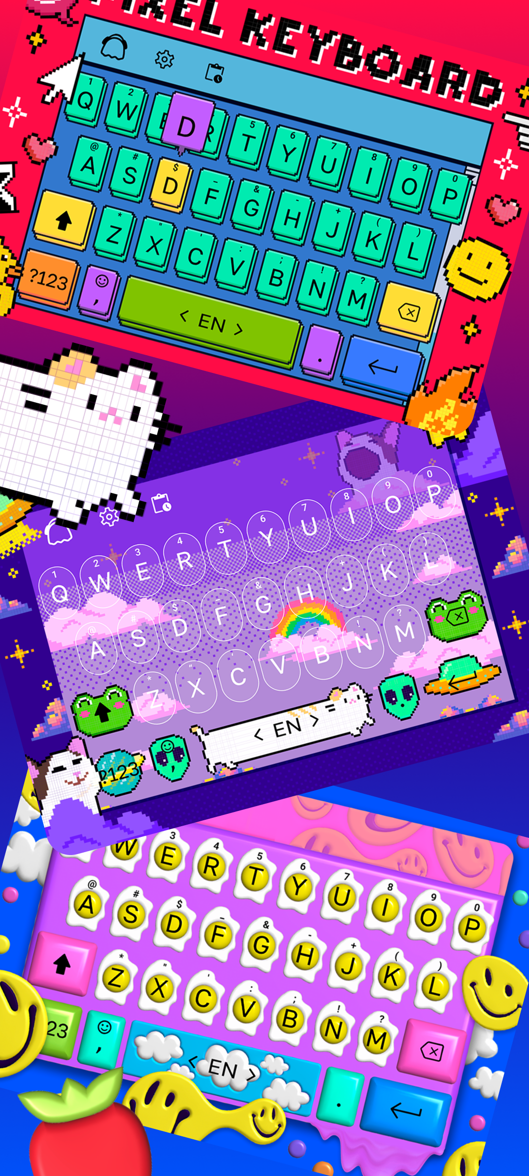 اسکرین شات 3 برنامه Keby Cute Keyboard Themes