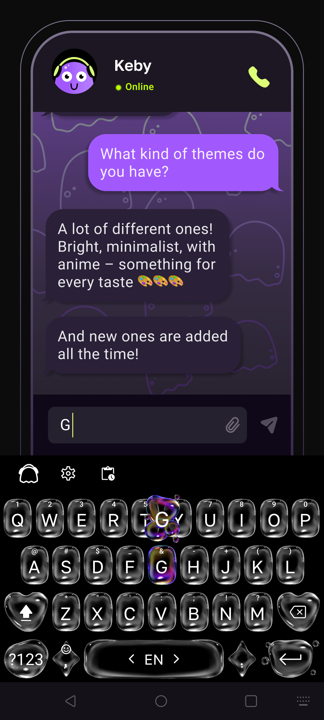 اسکرین شات 6 برنامه Keby Cute Keyboard Themes