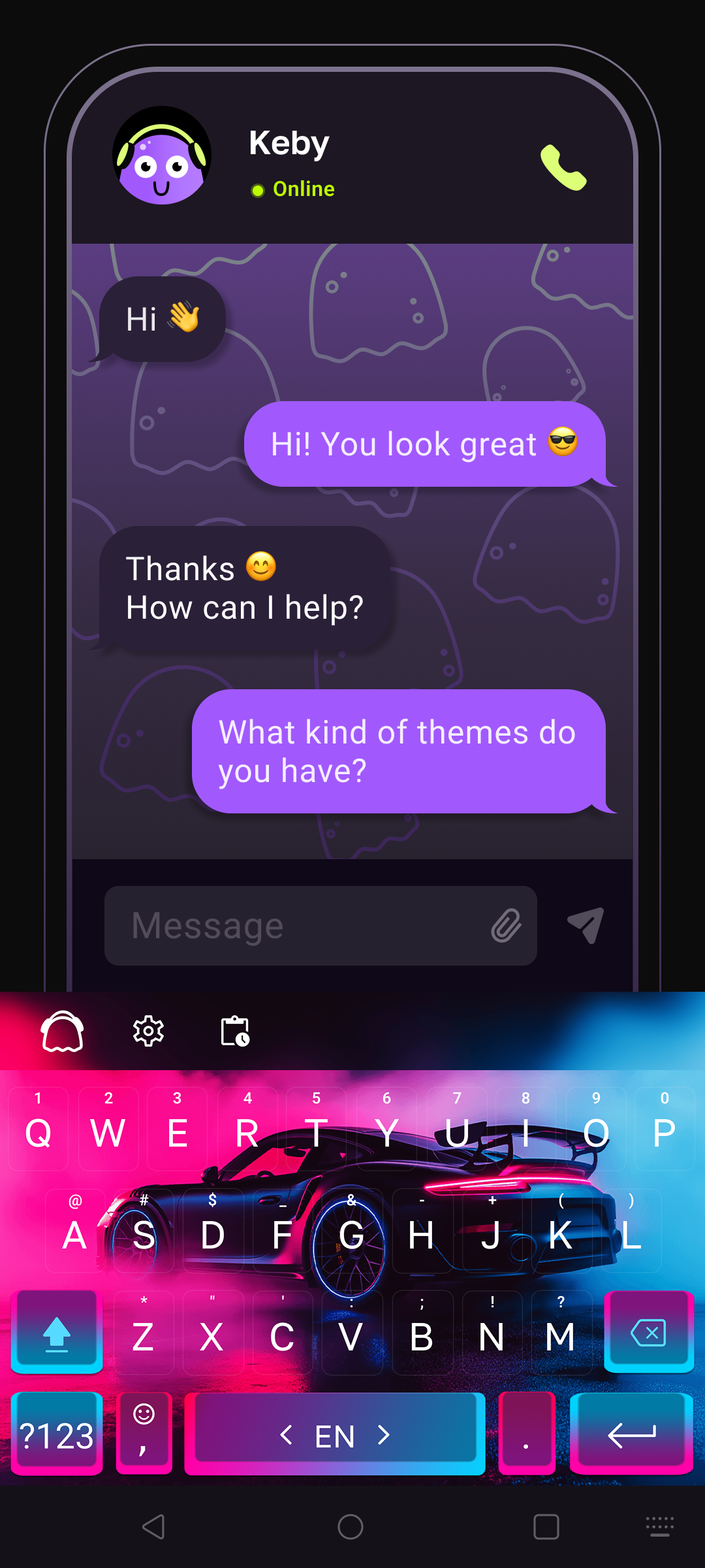 اسکرین شات 5 برنامه Keby Cute Keyboard Themes