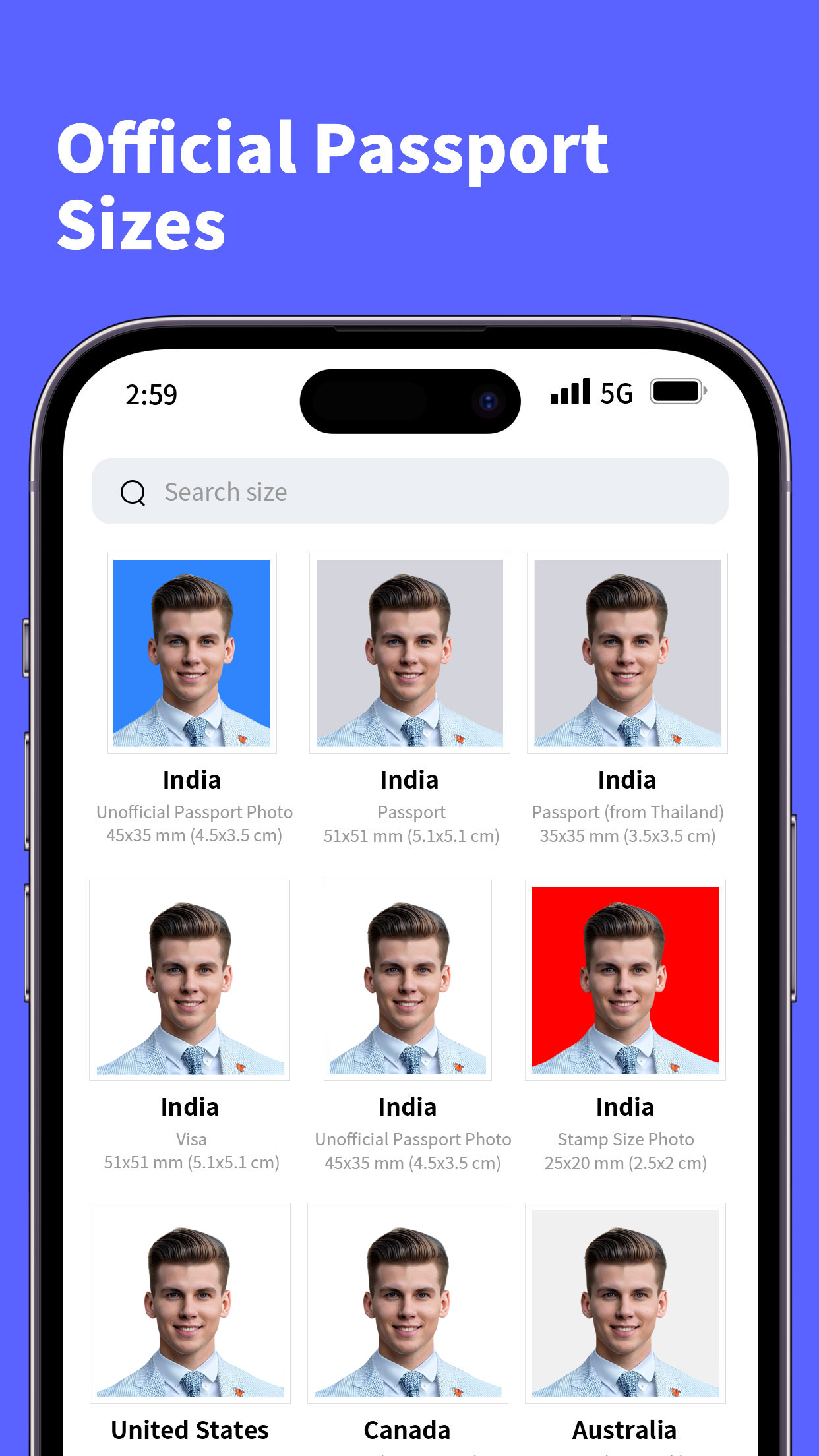 اسکرین شات 1 برنامه Vivid ID: Passport Photo Maker