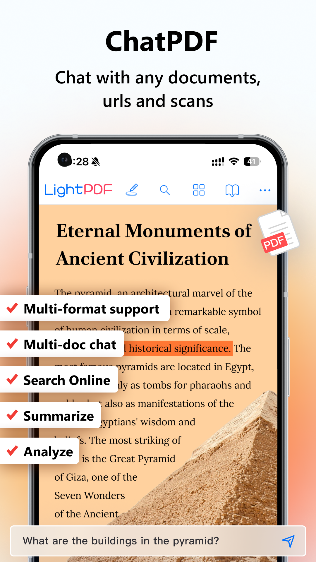 اسکرین شات 4 برنامه LightPDF: ChatPDF&Convert&Scan