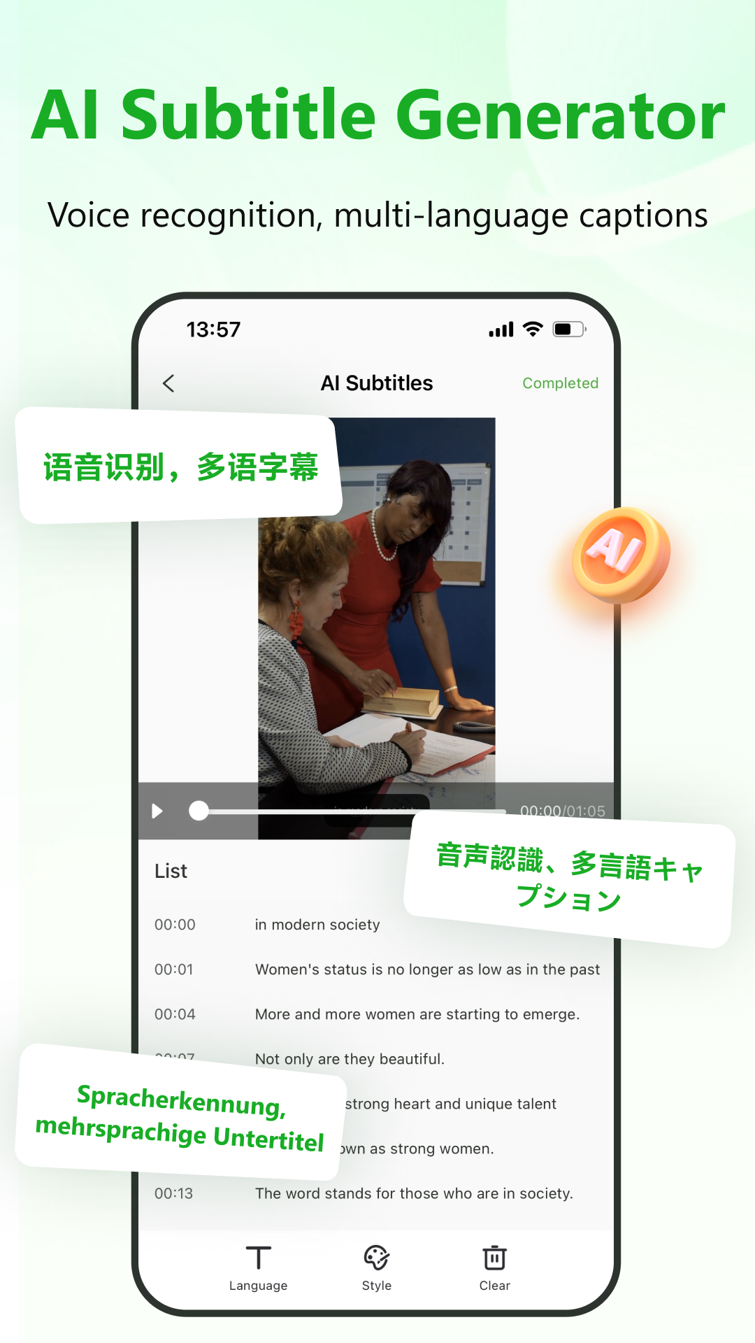 اسکرین شات 3 برنامه RecCloud - AI Speech to Text