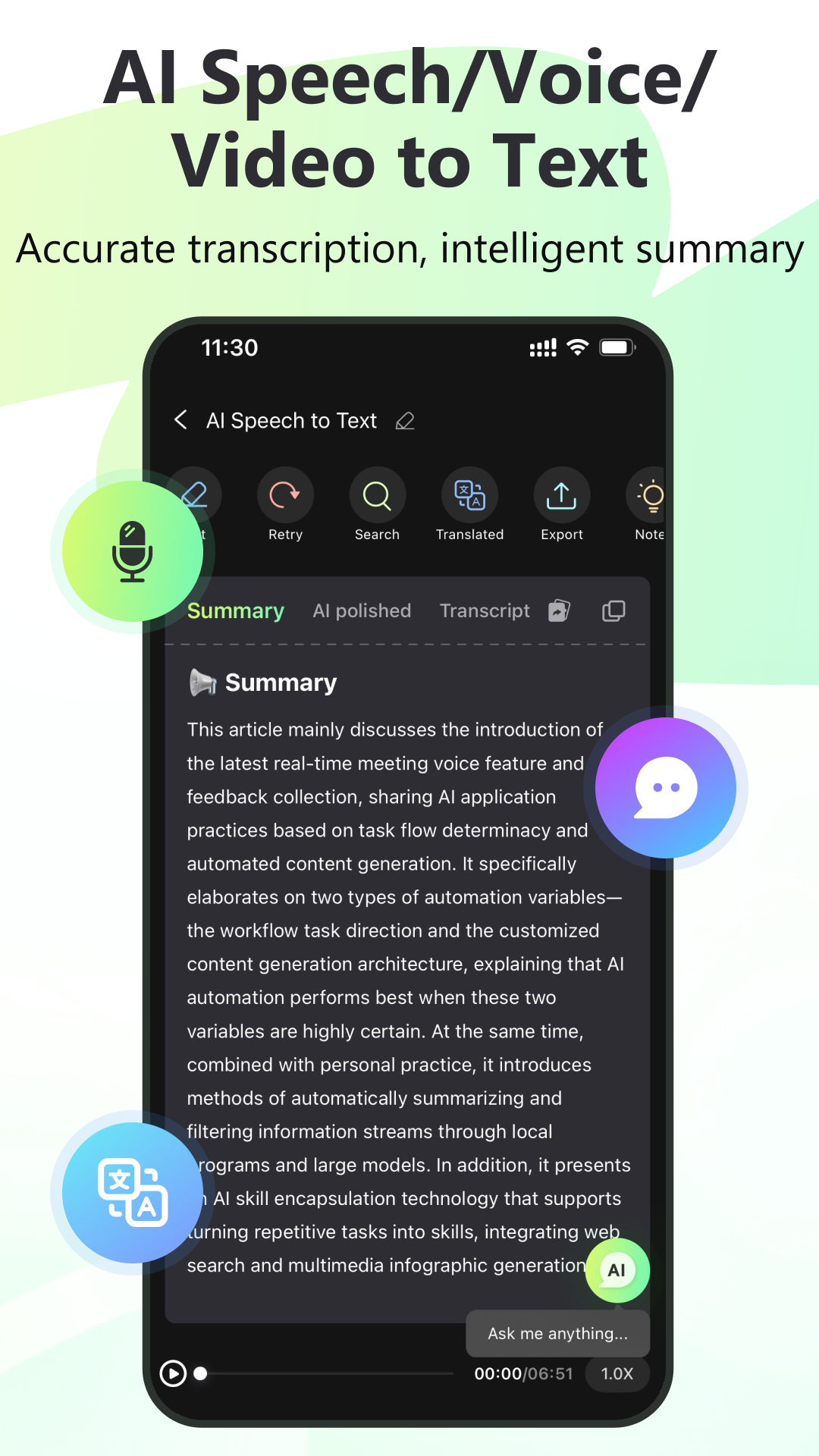 اسکرین شات 3 برنامه RecCloud - AI Speech to Text