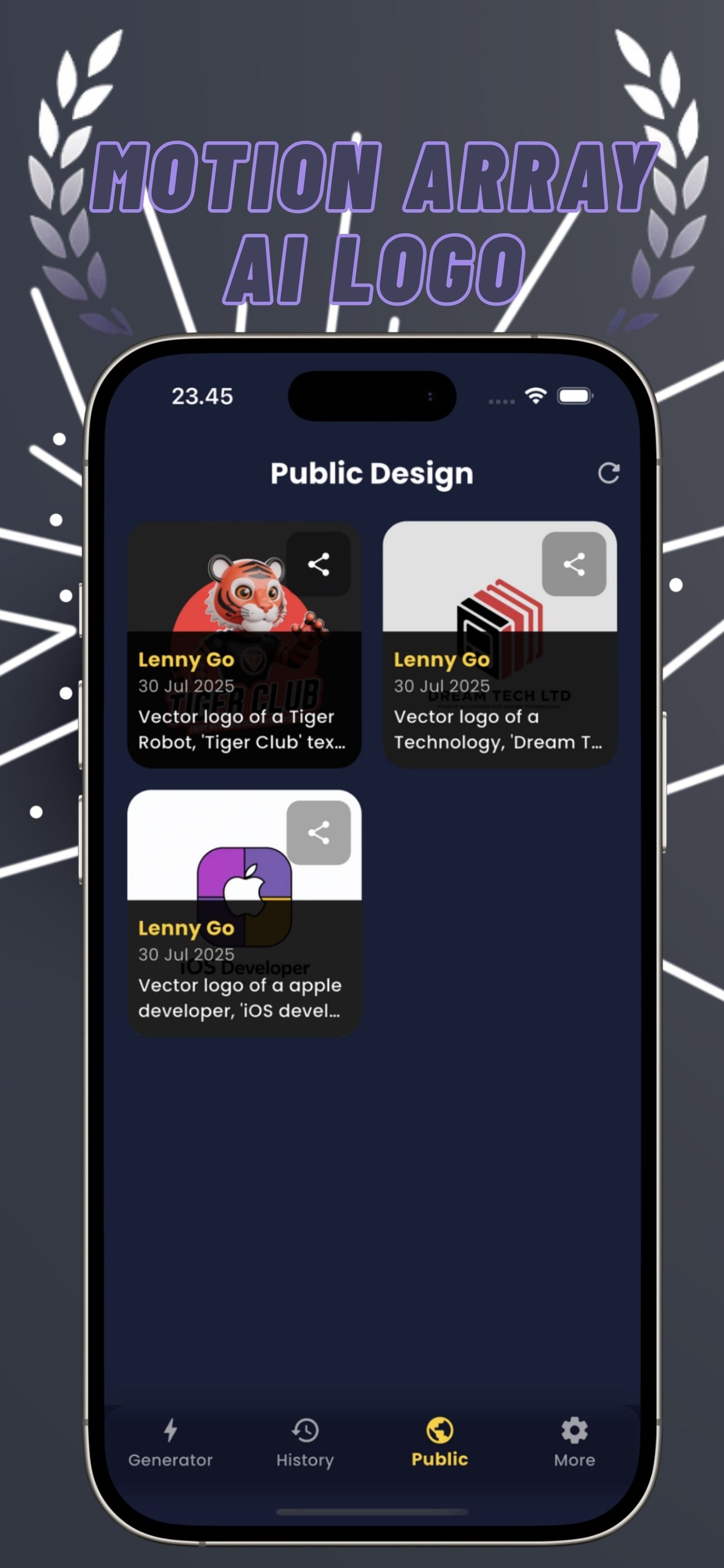 اسکرین شات 4 برنامه Motion Array – AI Logo Vector