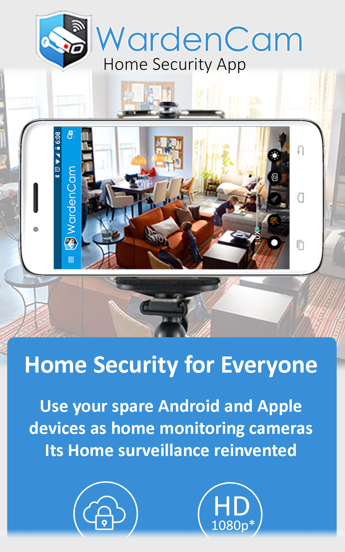 اسکرین شات 1 برنامه Home Security Camera WardenCam