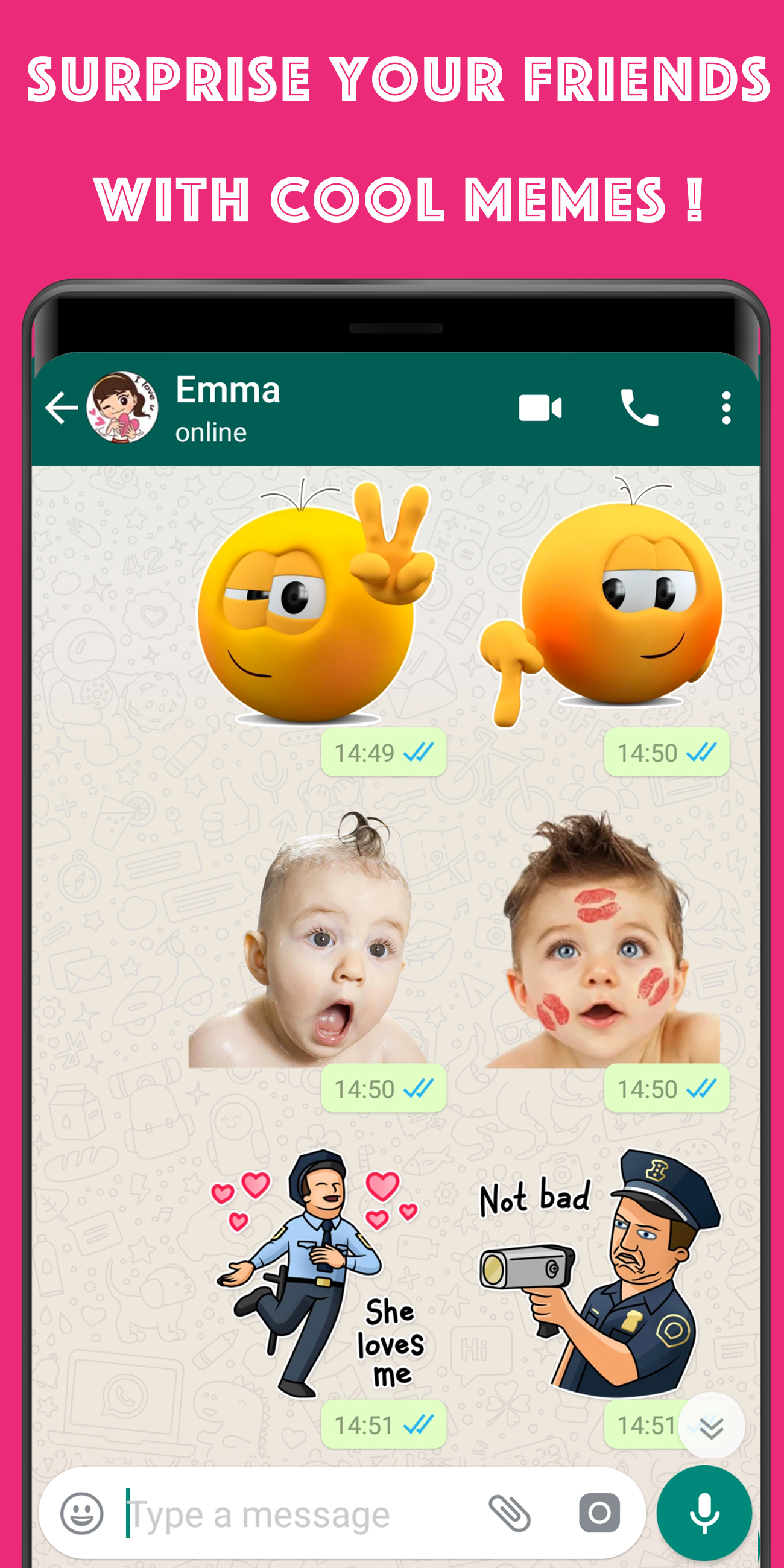 اسکرین شات 3 برنامه WASticker - Love emoji