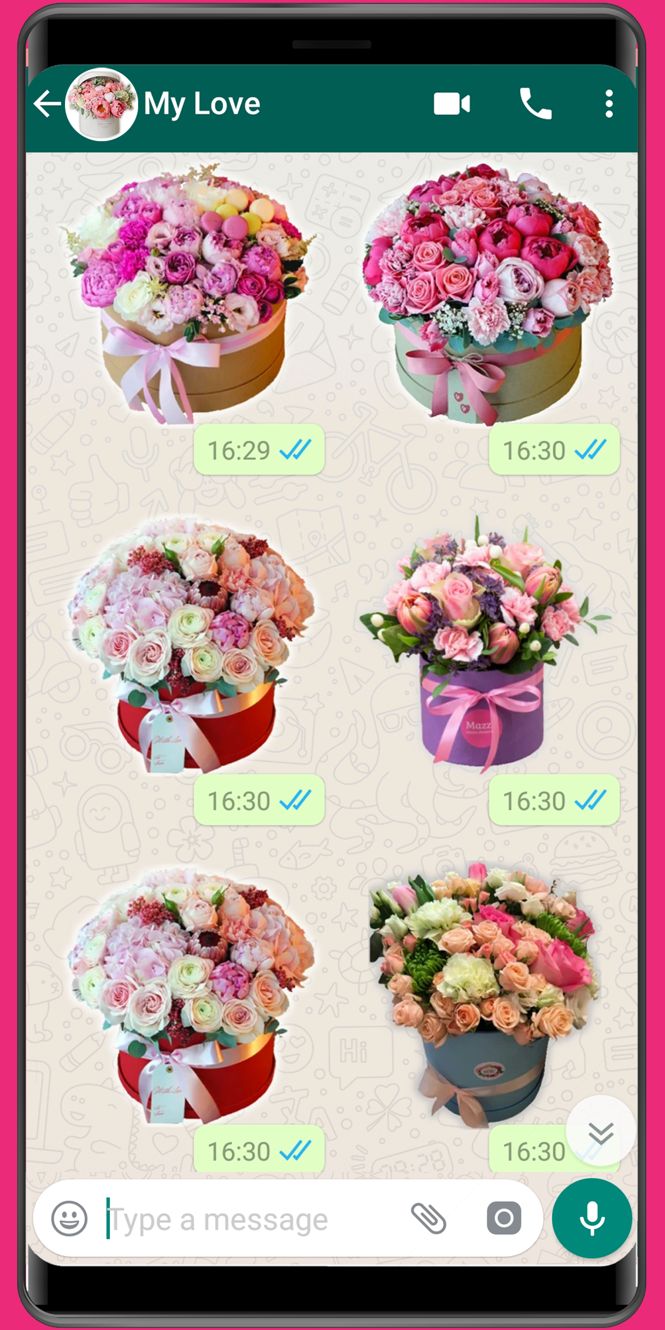 اسکرین شات 2 برنامه WASticker - Love roses